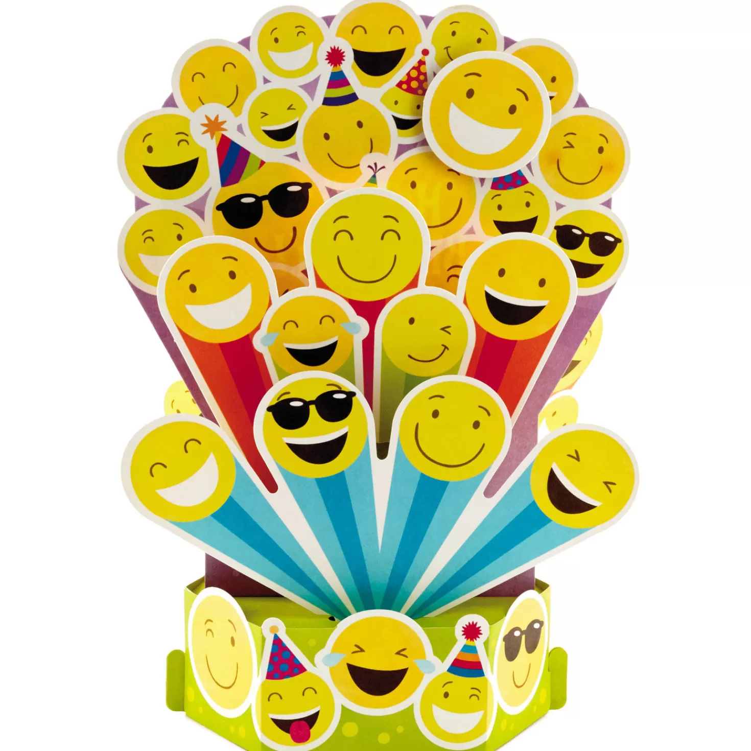 Birthday>Hallmark Smiley Face Emojis Musical 3D Pop-Up Birthday Card With Light