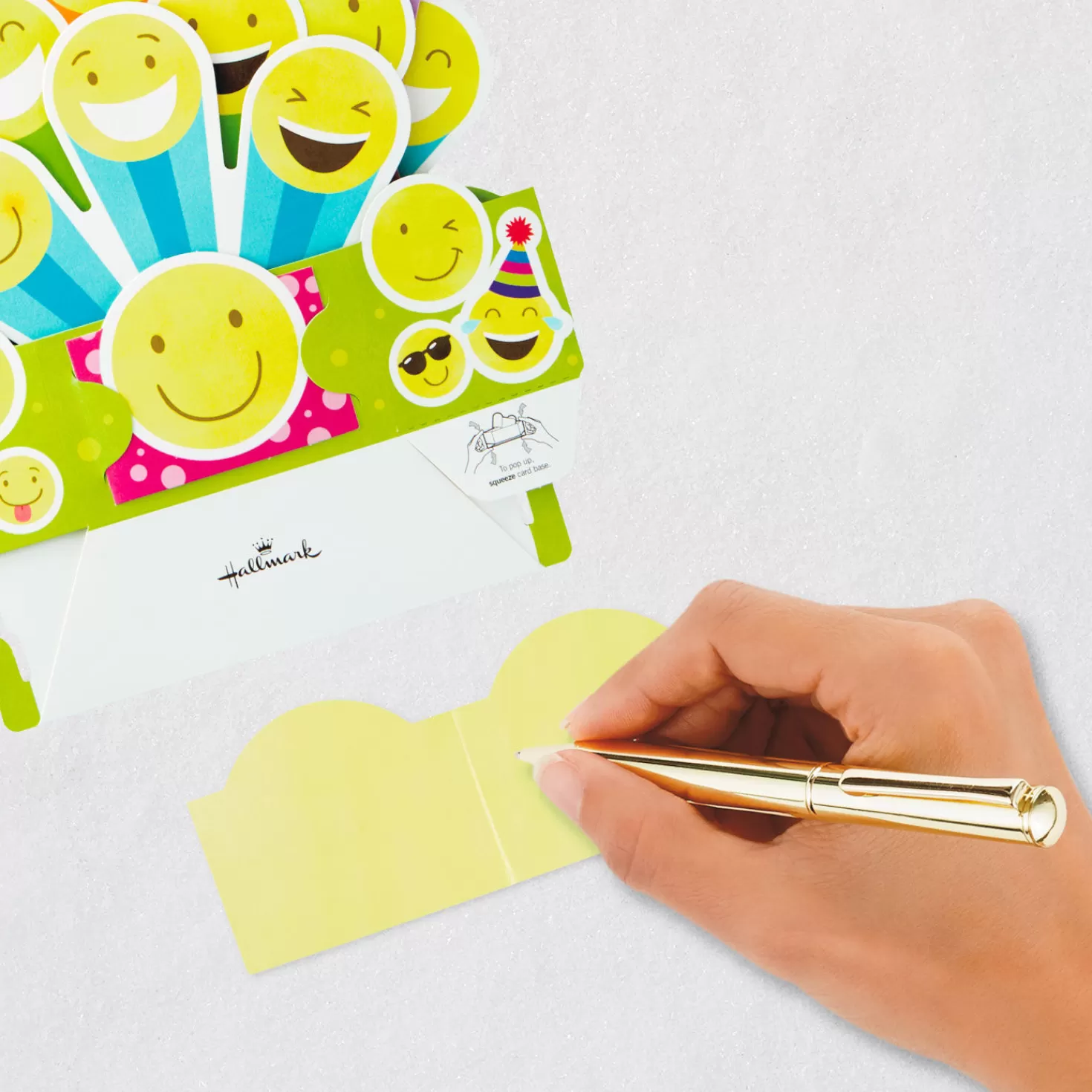 Birthday>Hallmark Smiley Face Emojis Musical 3D Pop-Up Birthday Card With Light