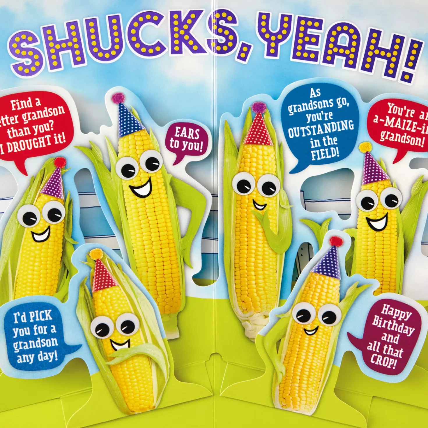 Birthday>Hallmark So Corny Funny Pop-Up Birthday Card For Grandson