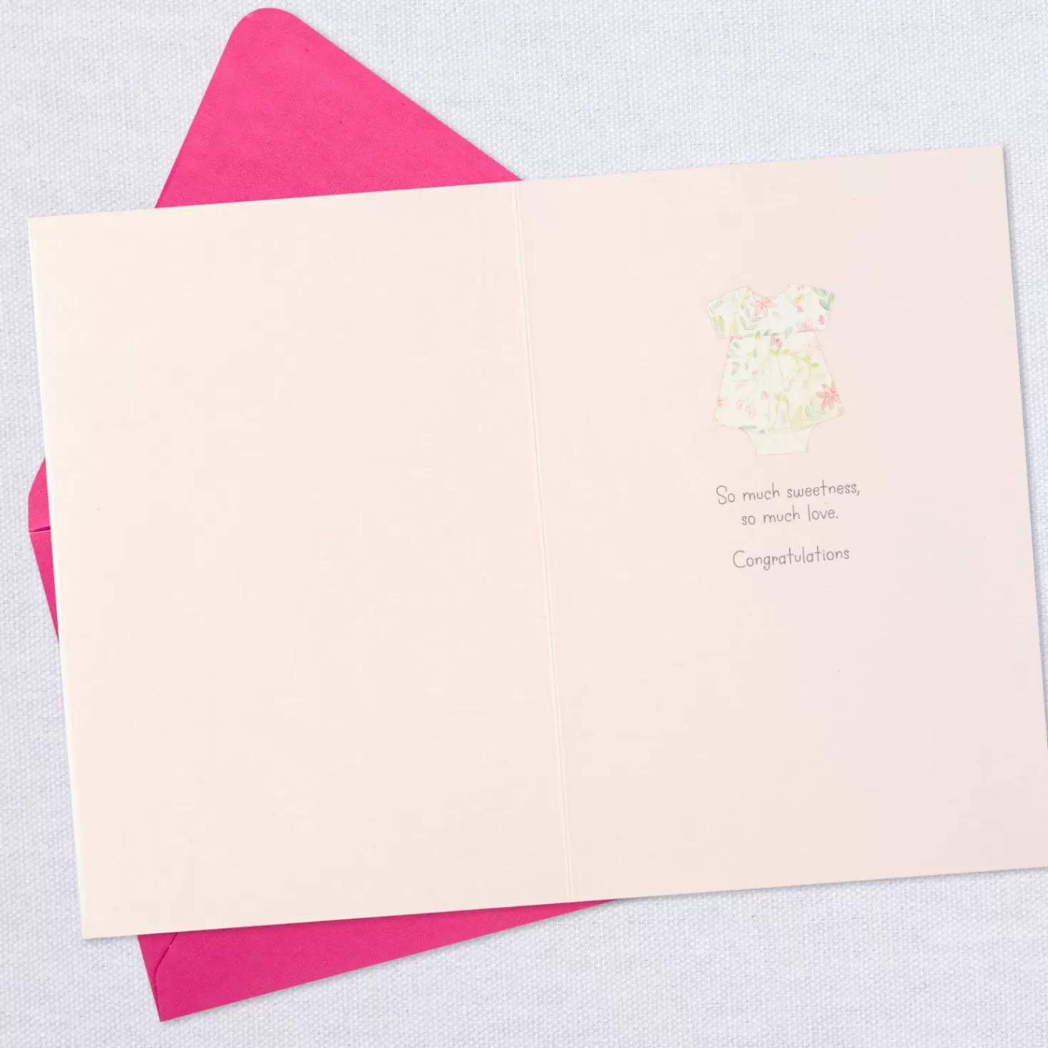 Baby>Hallmark So Much Sweetness Origami New Baby Girl Congratulations Card