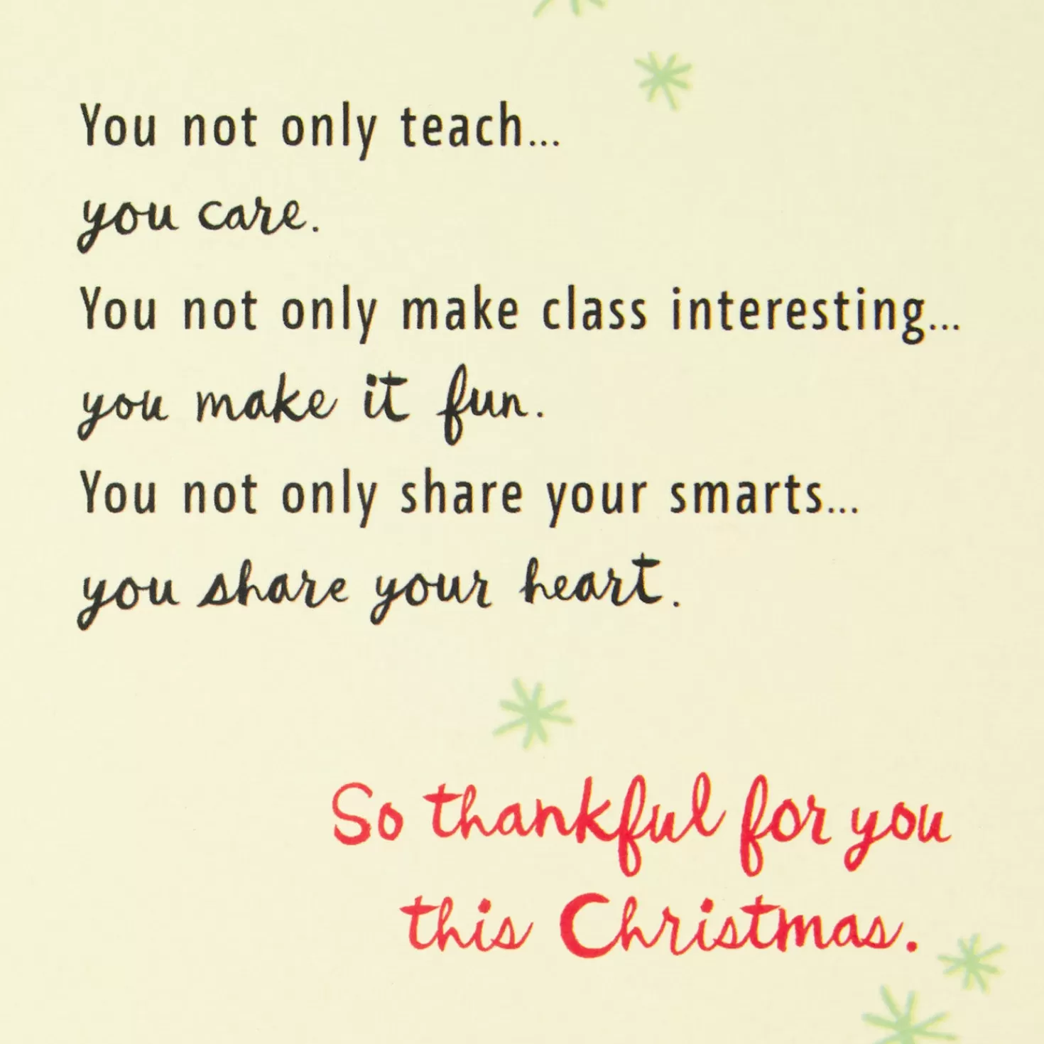 Sale So Thankful For You Christmas Card For Teacher Teacher Appreciation