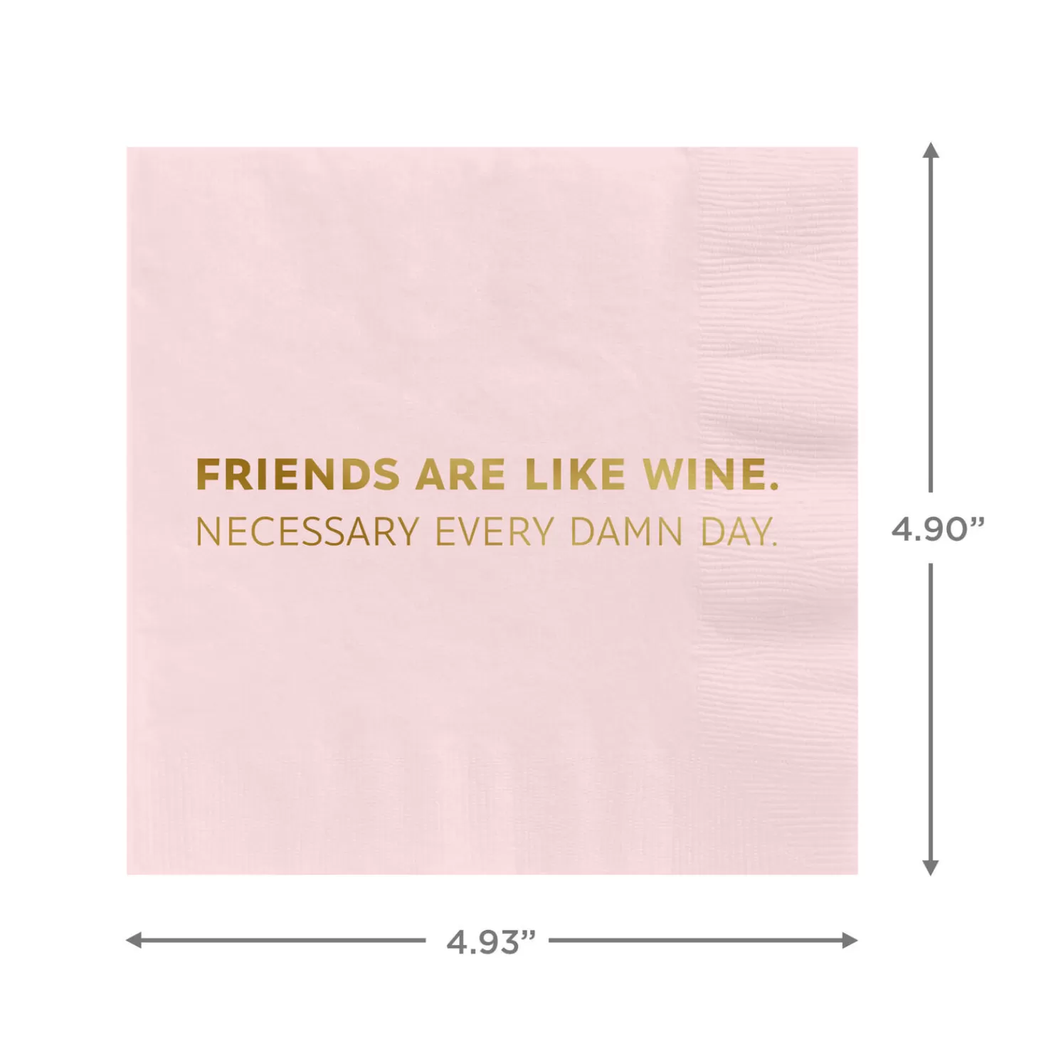 Birthday>Hallmark Soft Pink " Friends Are Like Wine" Cocktail Napkins, Set Of 16