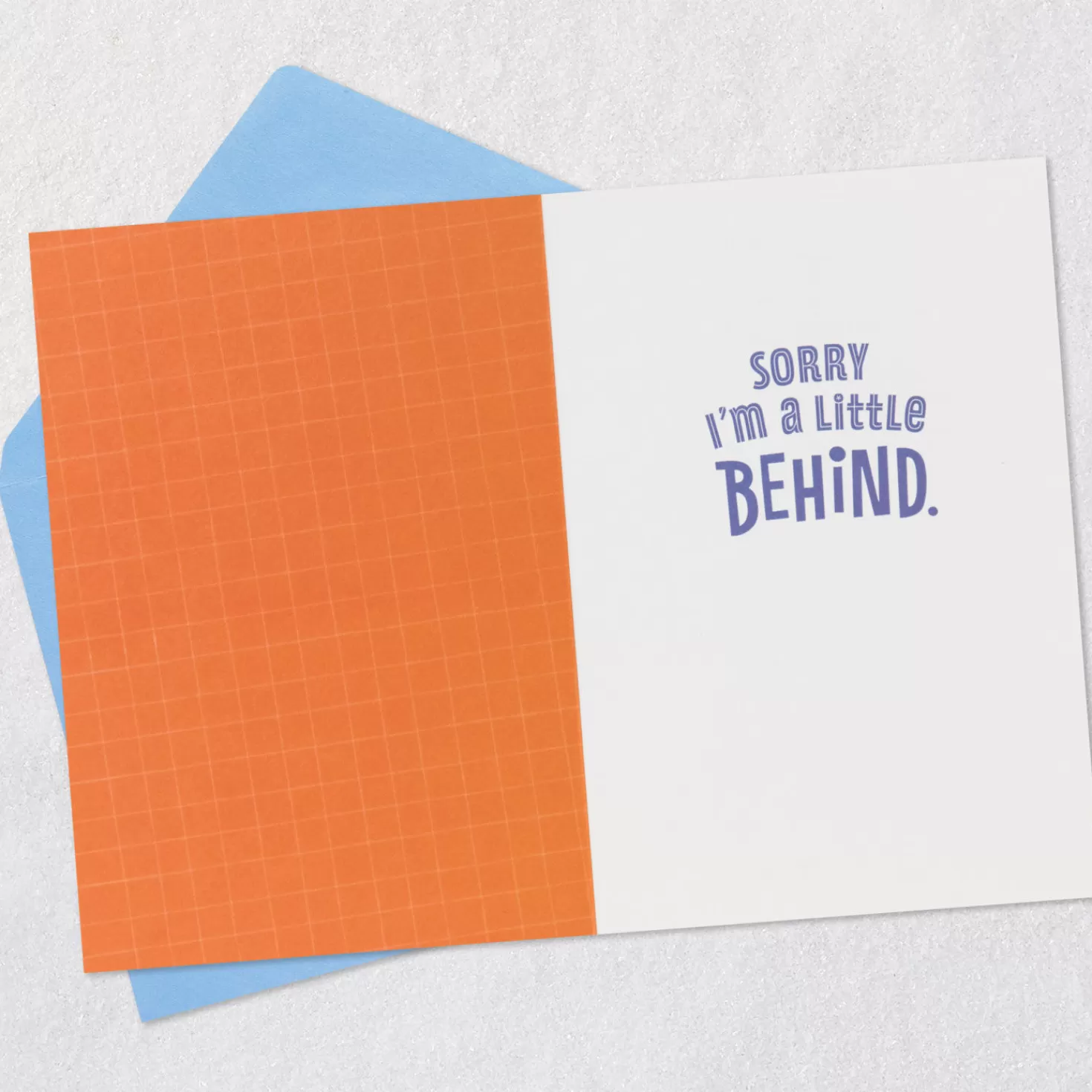 Birthday>Hallmark Sorry I'M A Little Behind Funny Belated Birthday Card