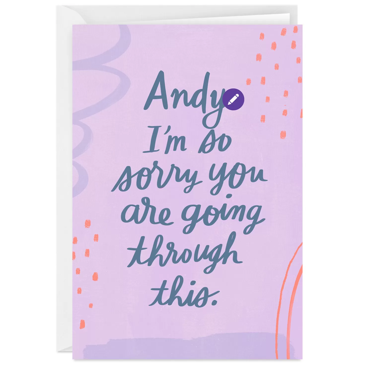 Store Sorry You'Re Going Through This Folded Thinking Of You Photo Card Get Well