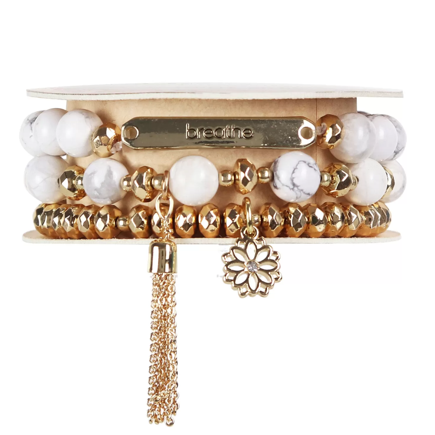 Outlet Soul Stacks Breathe White Howlite Bracelets, Set Of 3 Encouragement