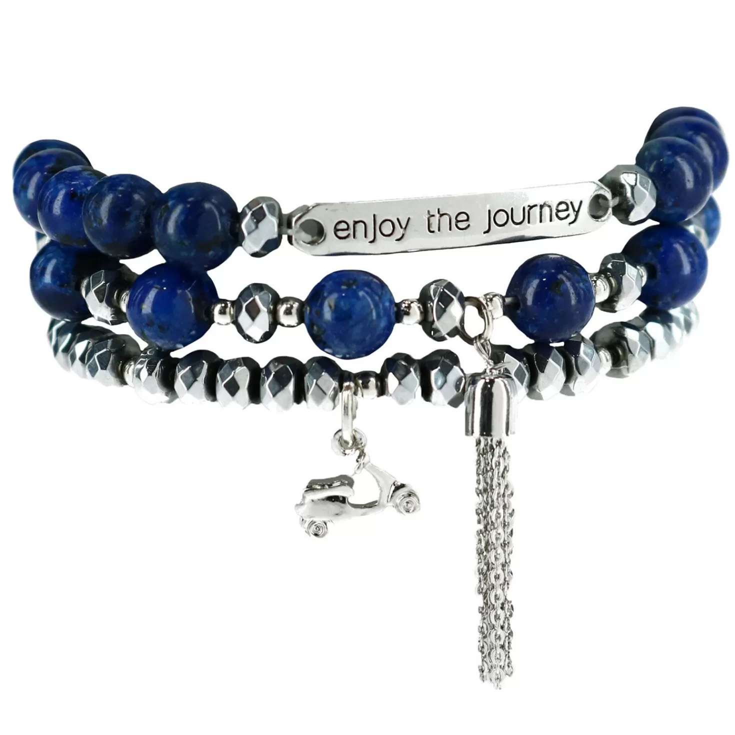 Hot Soul Stacks Enjoy The Journey Beaded Stretch Bracelets, Set Of 3 Graduation