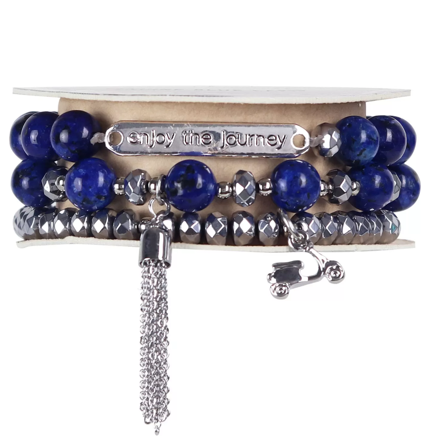 Hot Soul Stacks Enjoy The Journey Beaded Stretch Bracelets, Set Of 3 Graduation