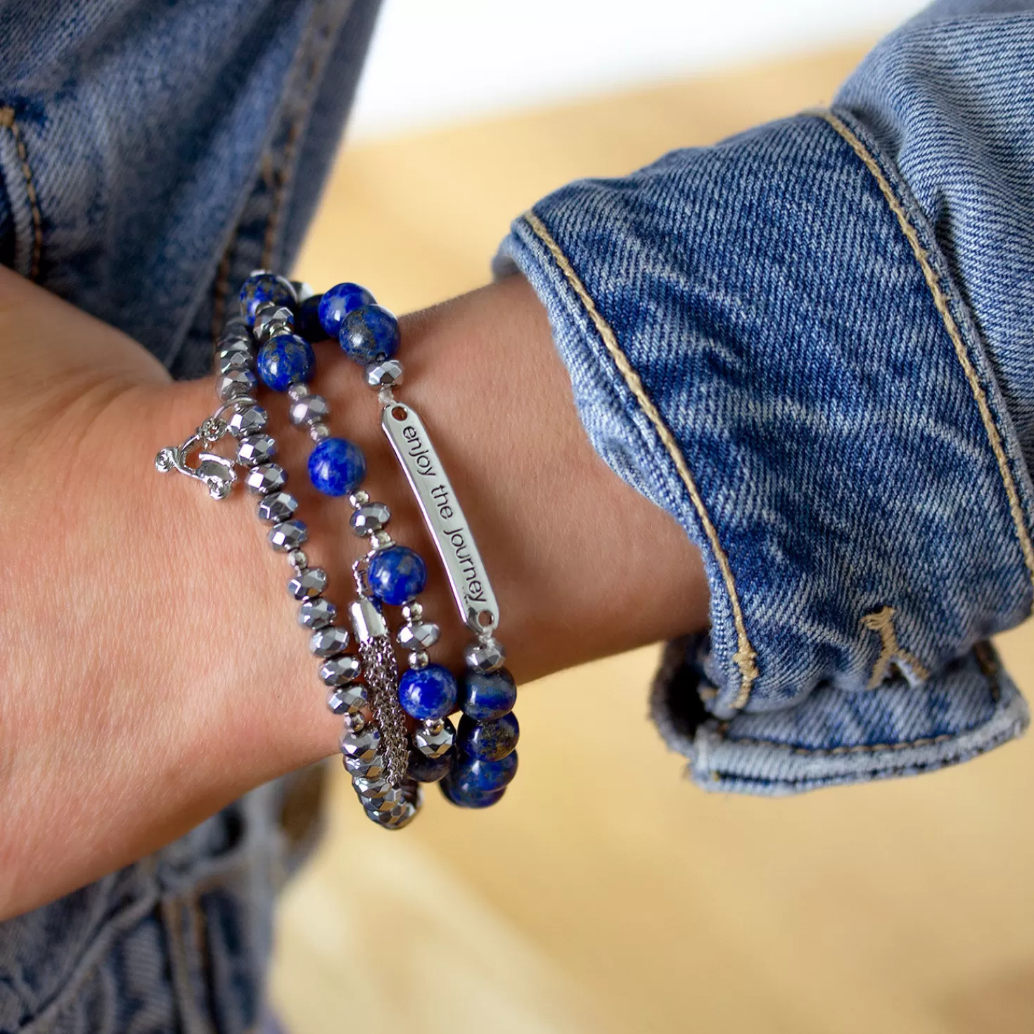 Hot Soul Stacks Enjoy The Journey Beaded Stretch Bracelets, Set Of 3 Graduation