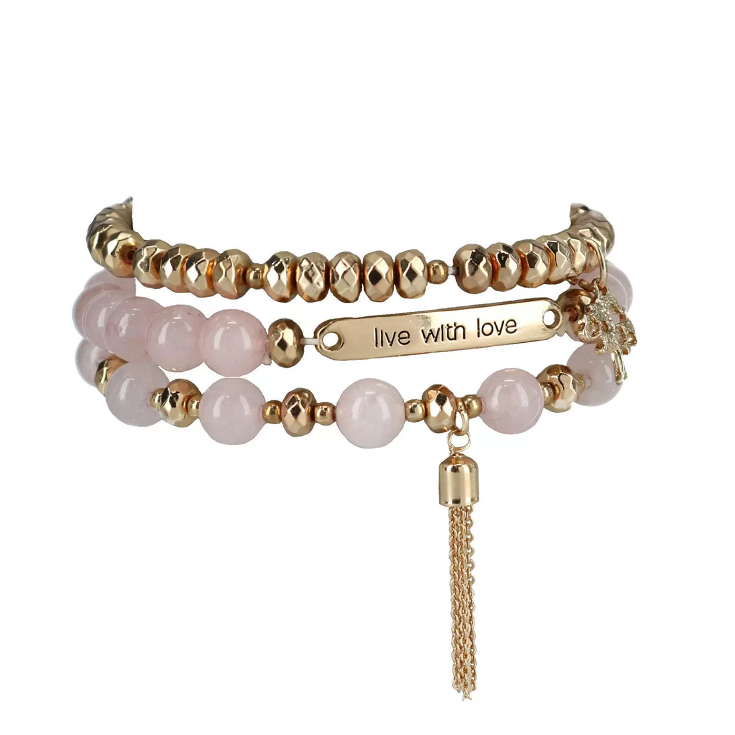 Flash Sale Soul Stacks Live With Love Beaded Stretch Bracelets, Set Of 3 Encouragement