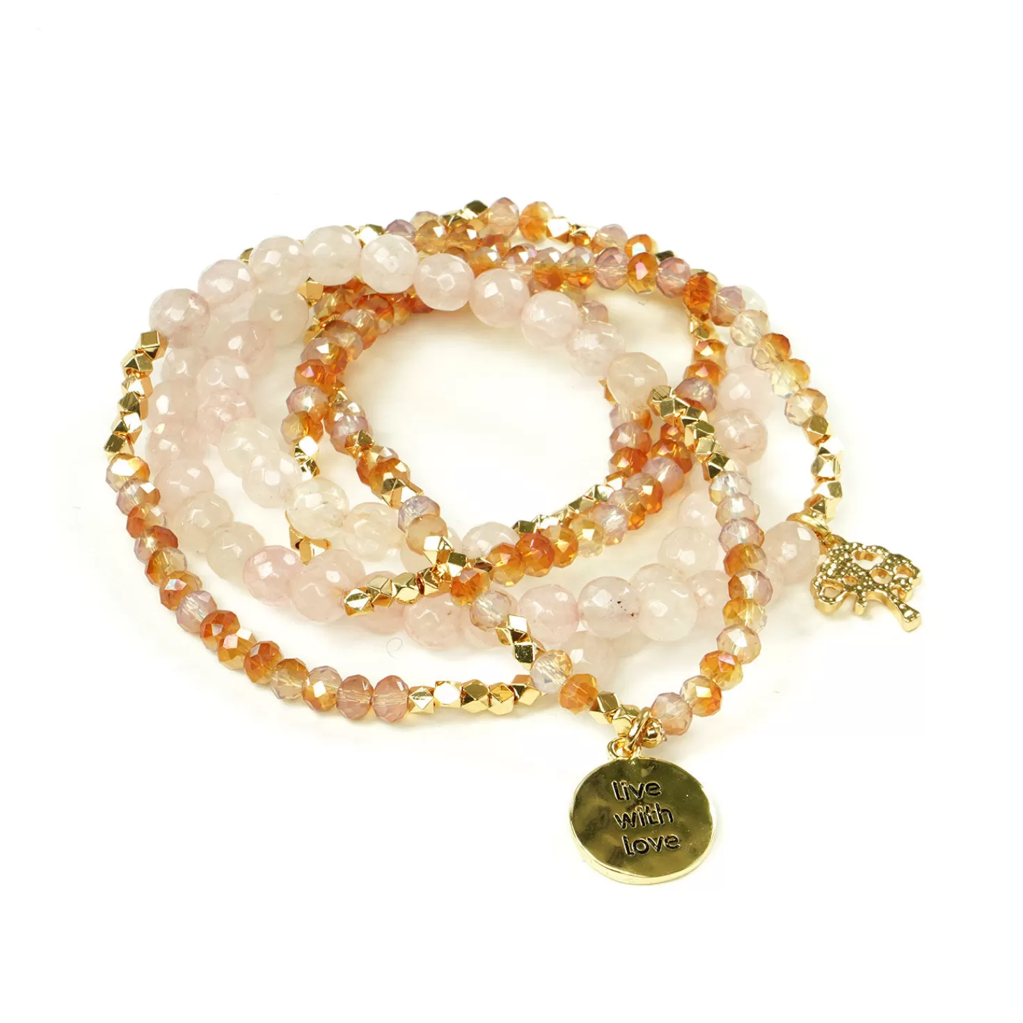Best Sale Soul Stacks Live With Love Rose Quartz Wrap Bracelet/Necklace Encouragement