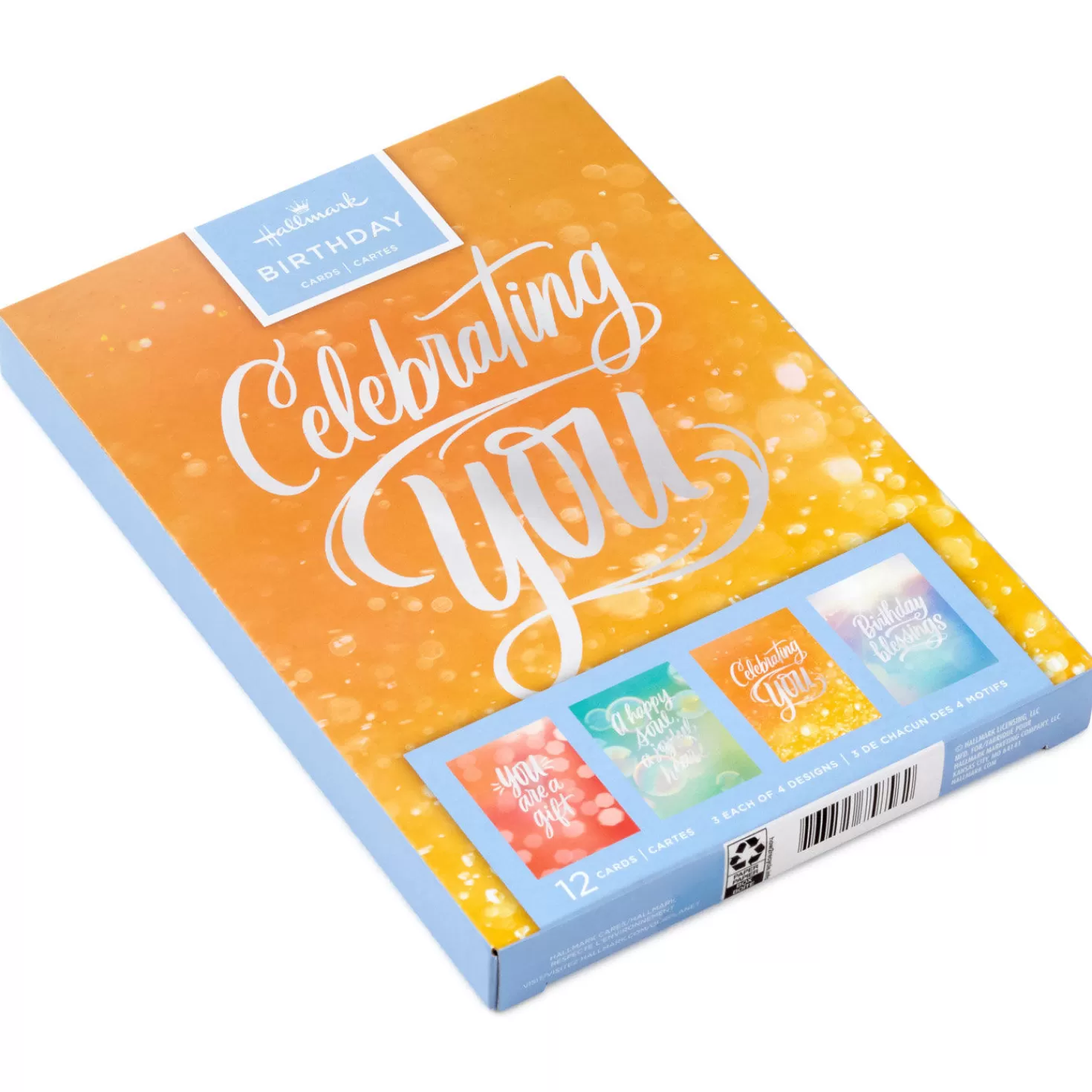 Birthday>Hallmark Sparkling Wishes Boxed Blank Birthday Cards Assortment, Pack Of 12