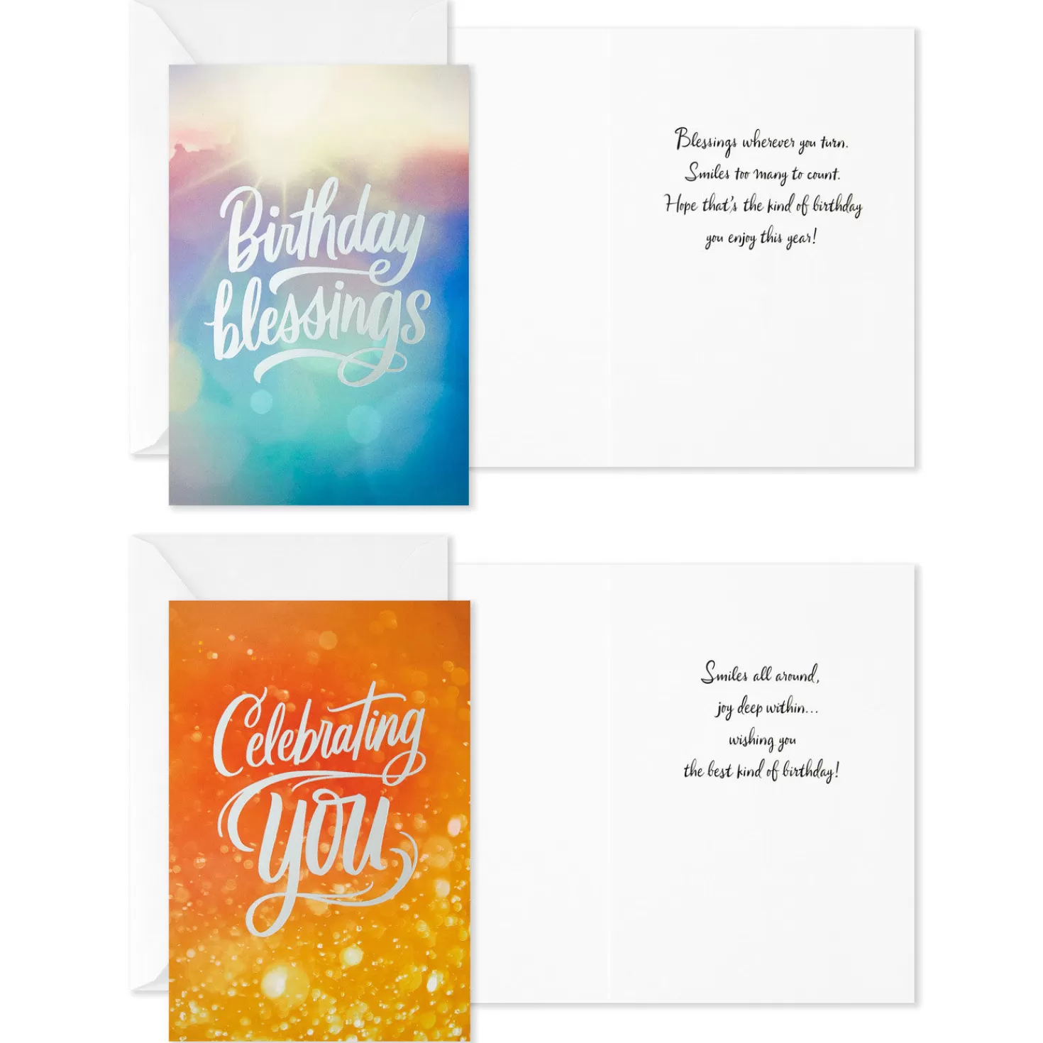 Birthday>Hallmark Sparkling Wishes Boxed Blank Birthday Cards Assortment, Pack Of 12
