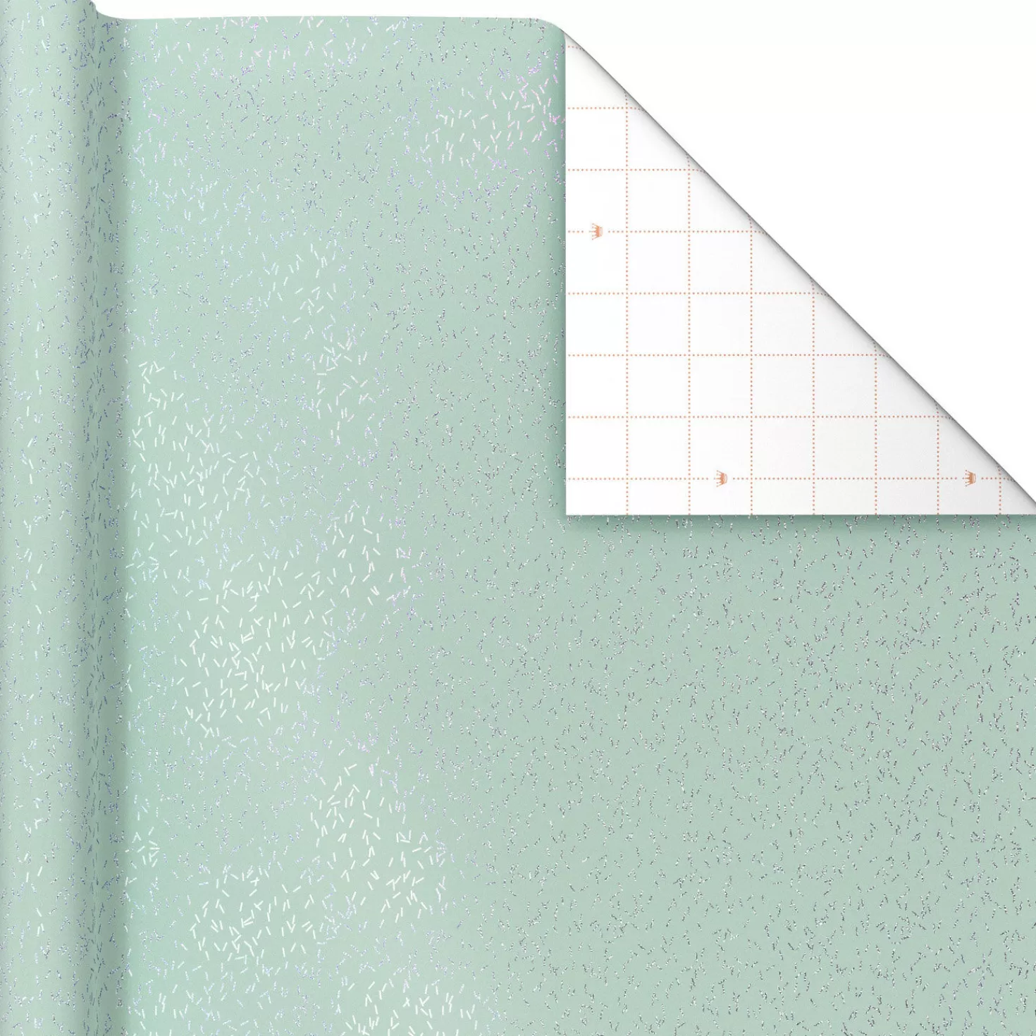 Flash Sale Sparkly Confetti On Mint Wrapping Paper, 17.5 Sq. Ft. Wedding