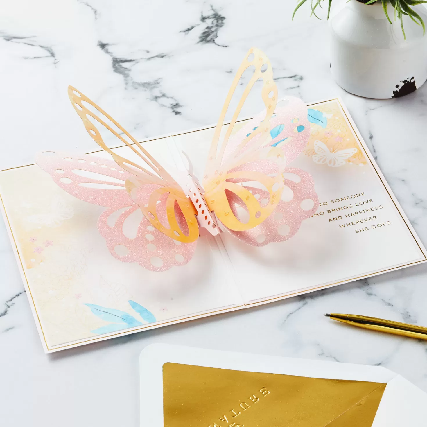 Flash Sale Special Wish To Someone Who Brings Happiness 3D Pop-Up Card For Her Encouragement