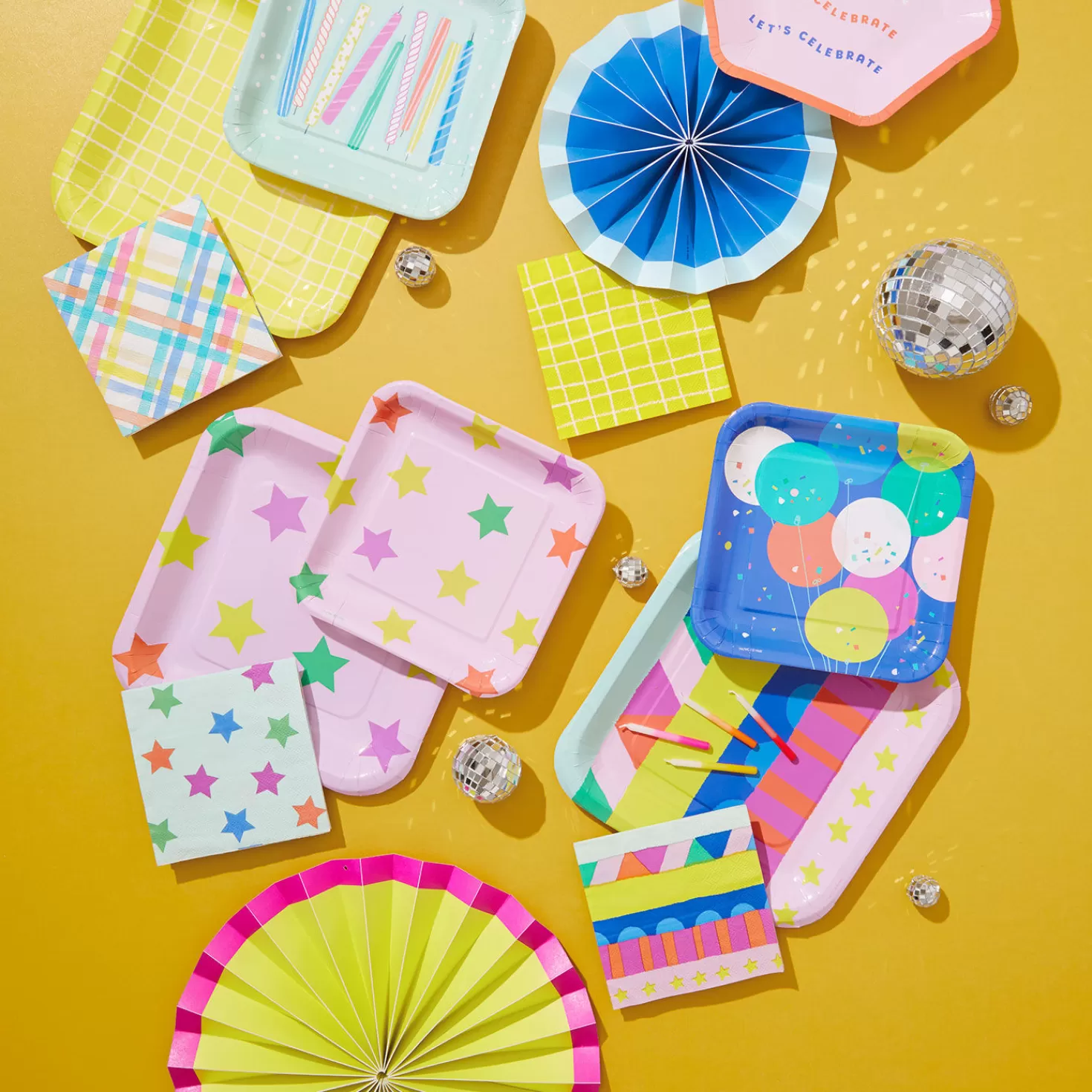 Birthday>Hallmark Stacked Geometrics Cocktail Napkins, Set Of 16