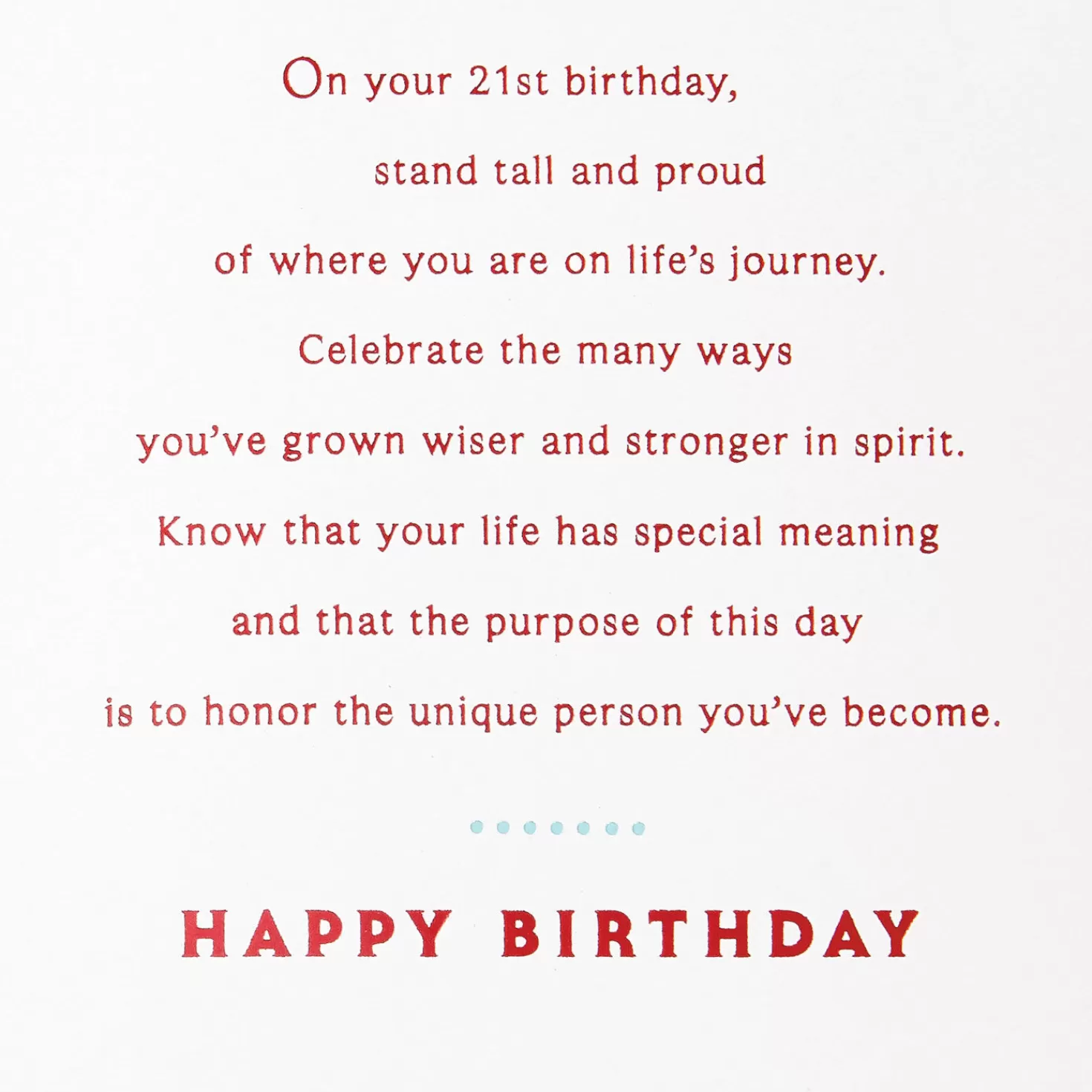 Birthday>Hallmark Stand Tall And Proud 21St Birthday Card
