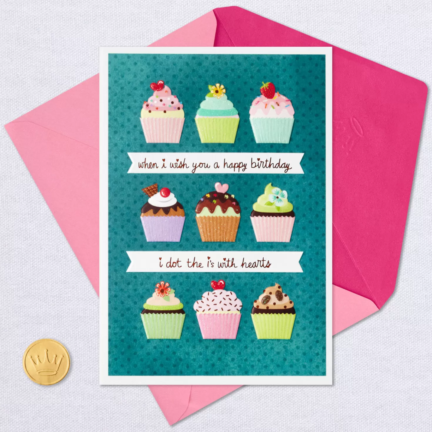 Birthday>Hallmark Stay Sweet Hearts And Cupcakes Birthday Card For Her