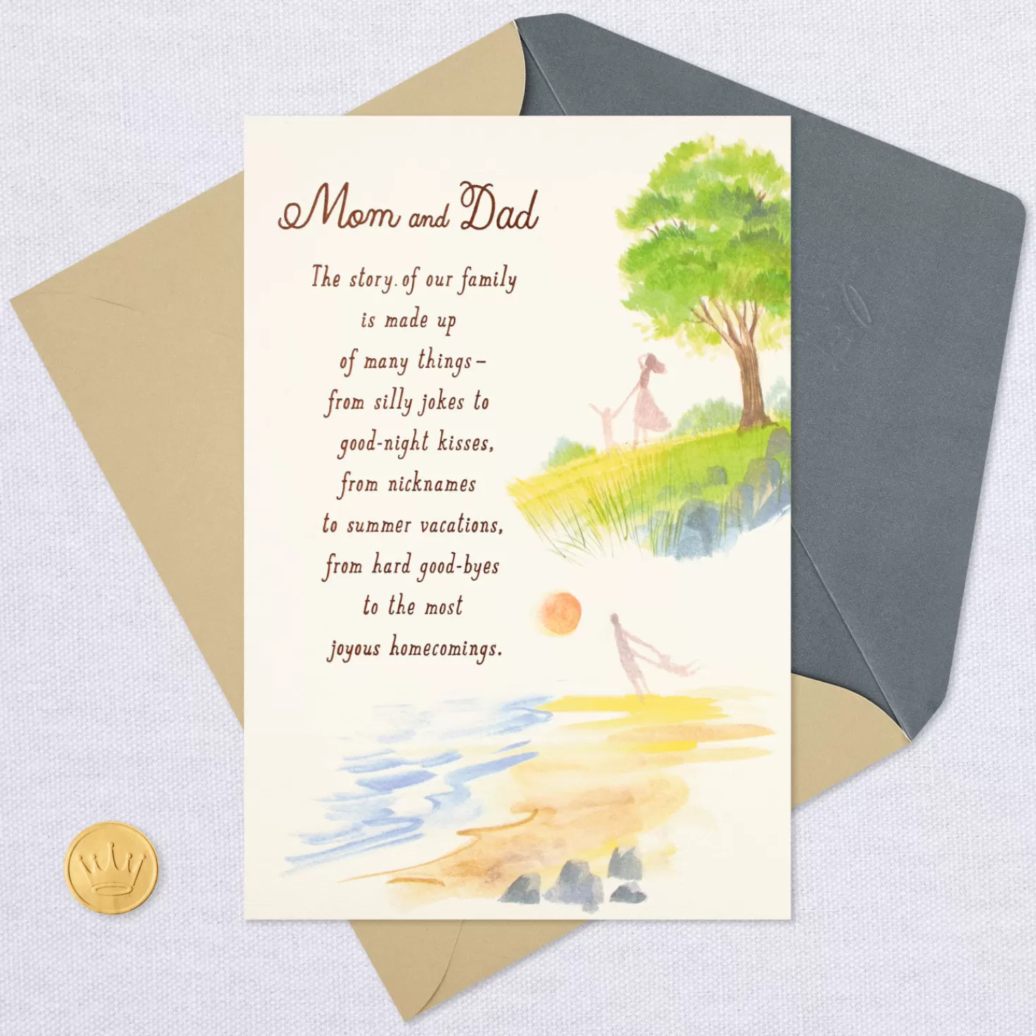 Anniversary>Hallmark Story Of Our Family Anniversary Card For Mom And Dad