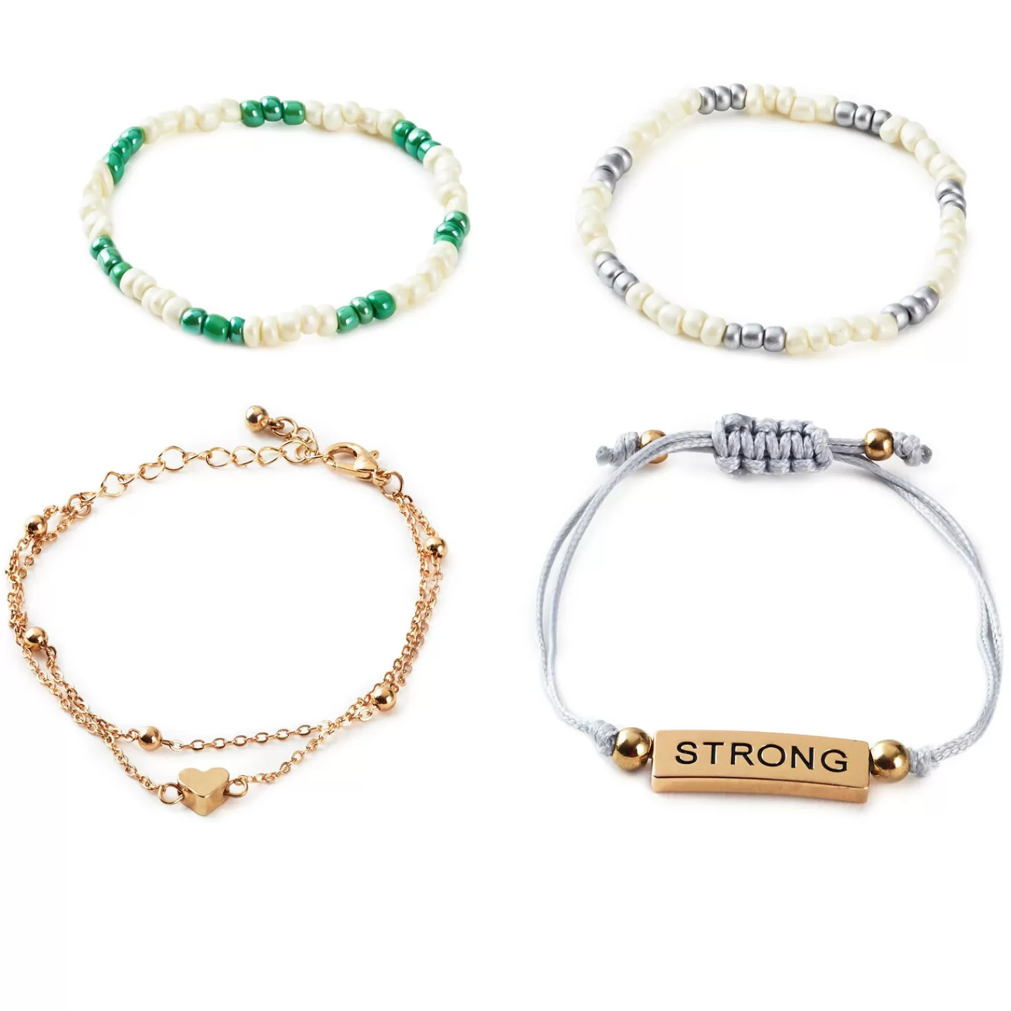 Outlet Strong And Courageous Bracelets, Set Of 4 Get Well