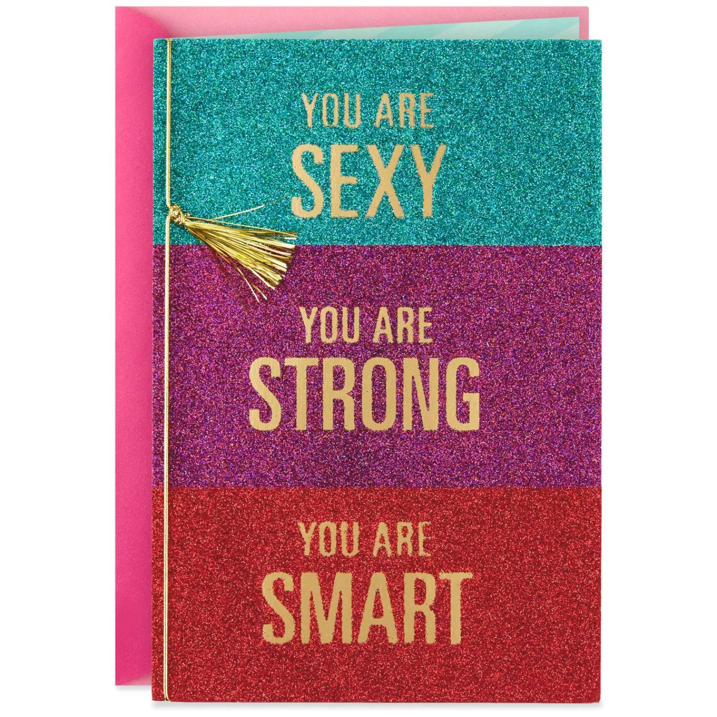 Birthday>Hallmark Strong, Sexy, Smart Glitter Birthday Card