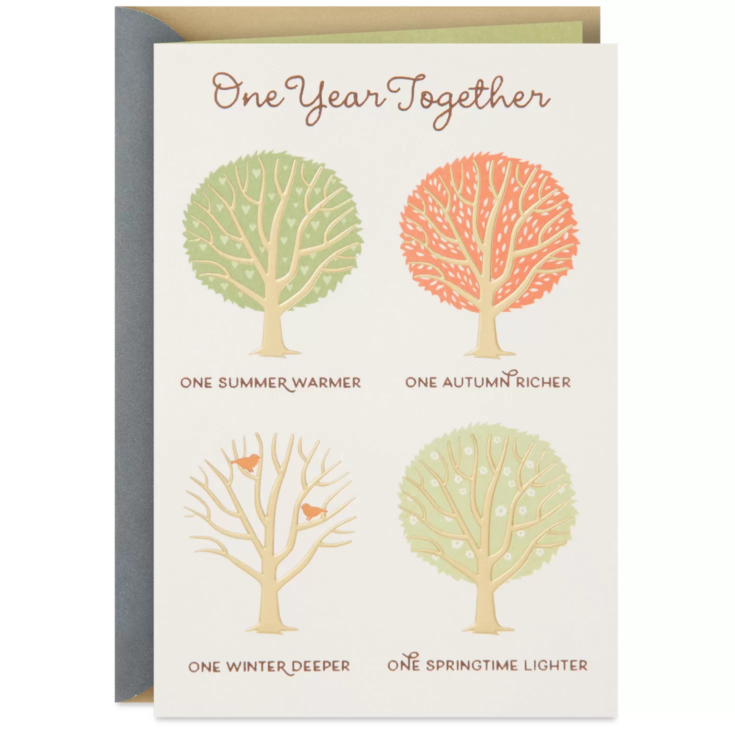 Anniversary>Hallmark Summer, Autumn, Winter, Spring Trees First Anniversary Card