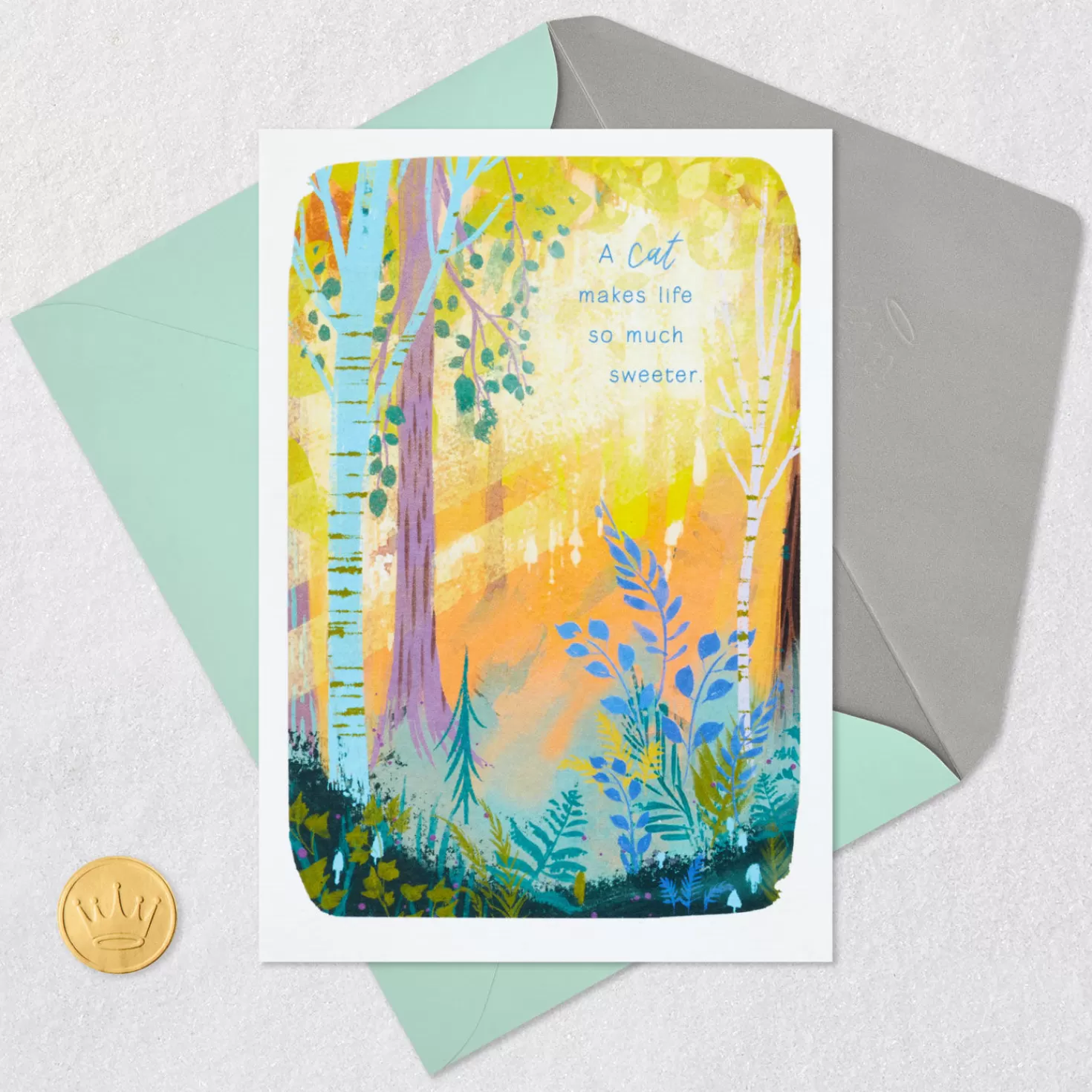 Outlet Sunlit Forest Sympathy Card For Loss Of Cat Sympathy