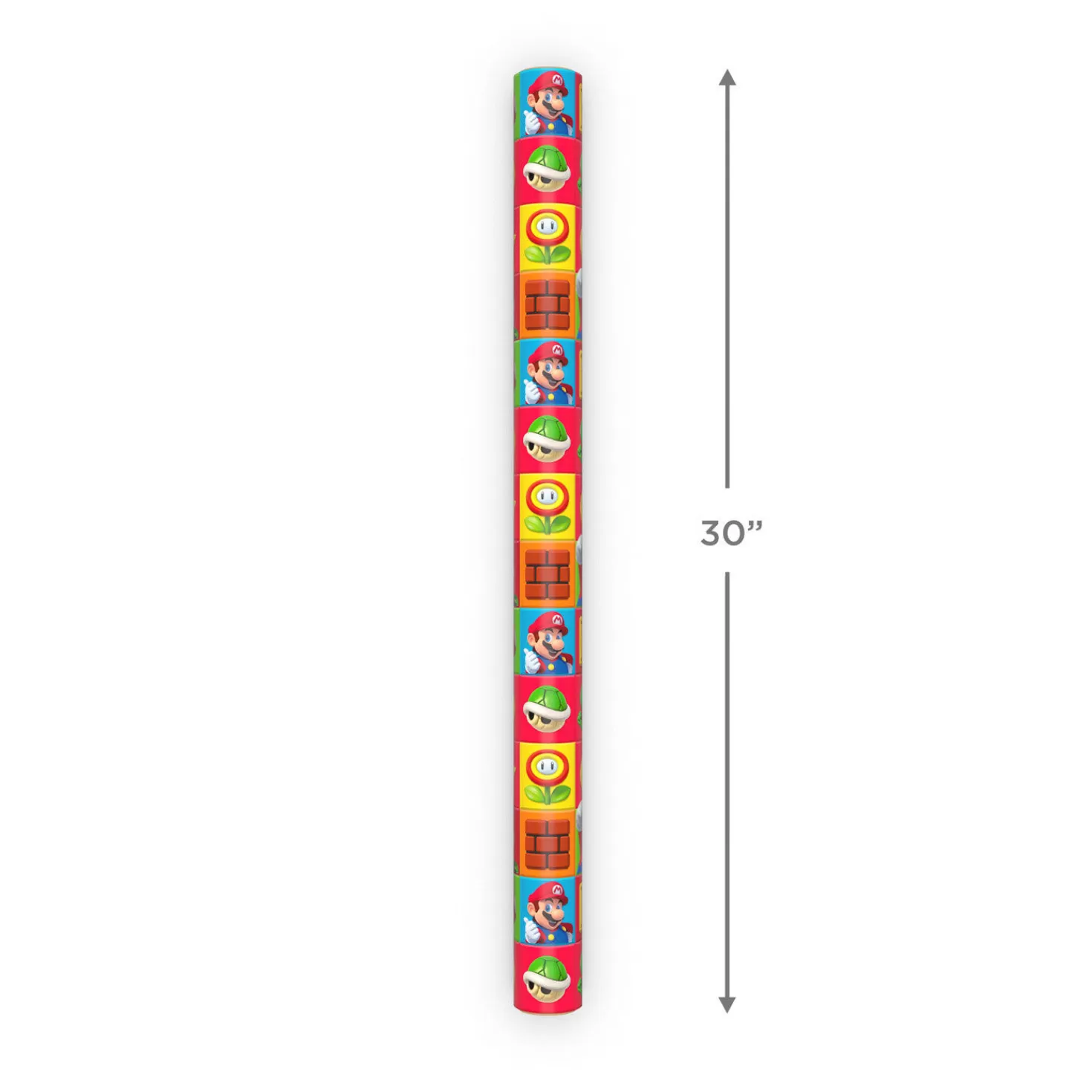 Birthday>Hallmark Super Mario™ On Colorful Squares Wrapping Paper, 17.5 Sq. Ft.