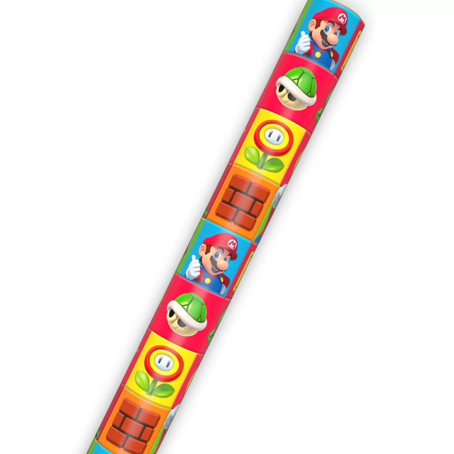 Birthday>Hallmark Super Mario™ On Colorful Squares Wrapping Paper, 17.5 Sq. Ft.