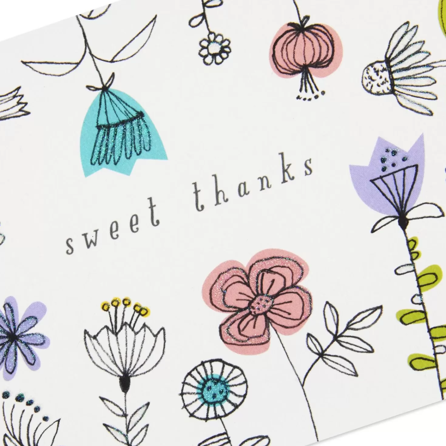 Hot Sweet Thanks Illustrated Flowers Blank Thank You Notes, Box Of 10 Thank You