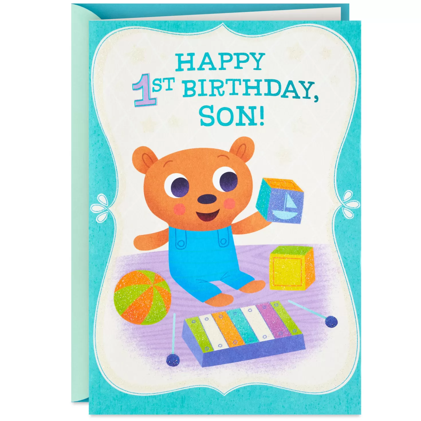 Birthday>Hallmark Teddy Bear First Birthday Card For Son