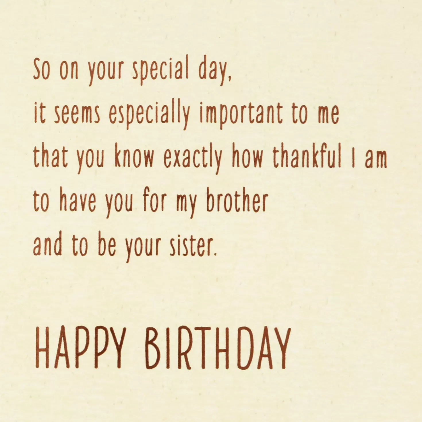 Birthday>Hallmark Thankful For You Birthday Card For Brother From Sister