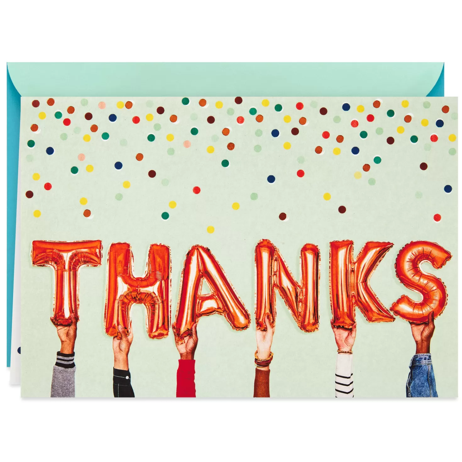 New Thanks For The Helping Hand Balloons Thank-You Card Thank You
