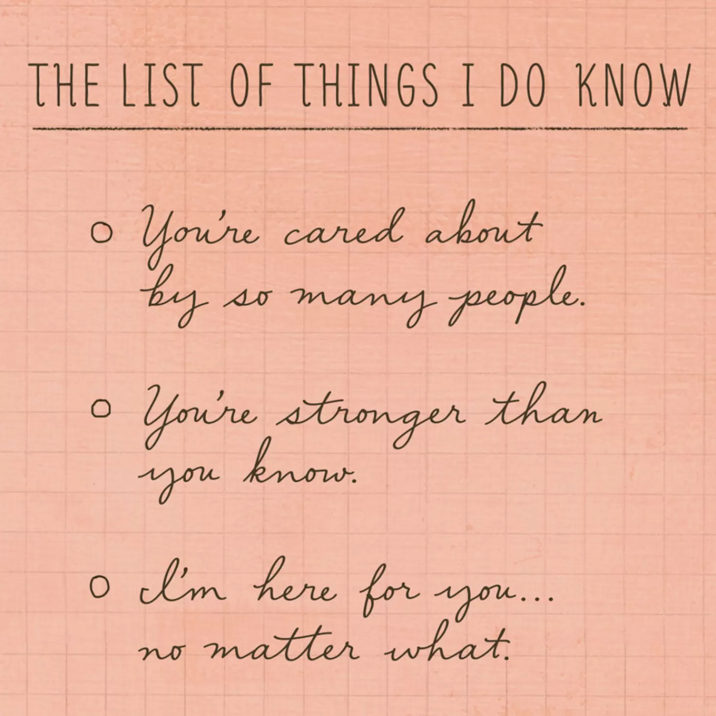 Best Things I Know Encouragement Card Sympathy