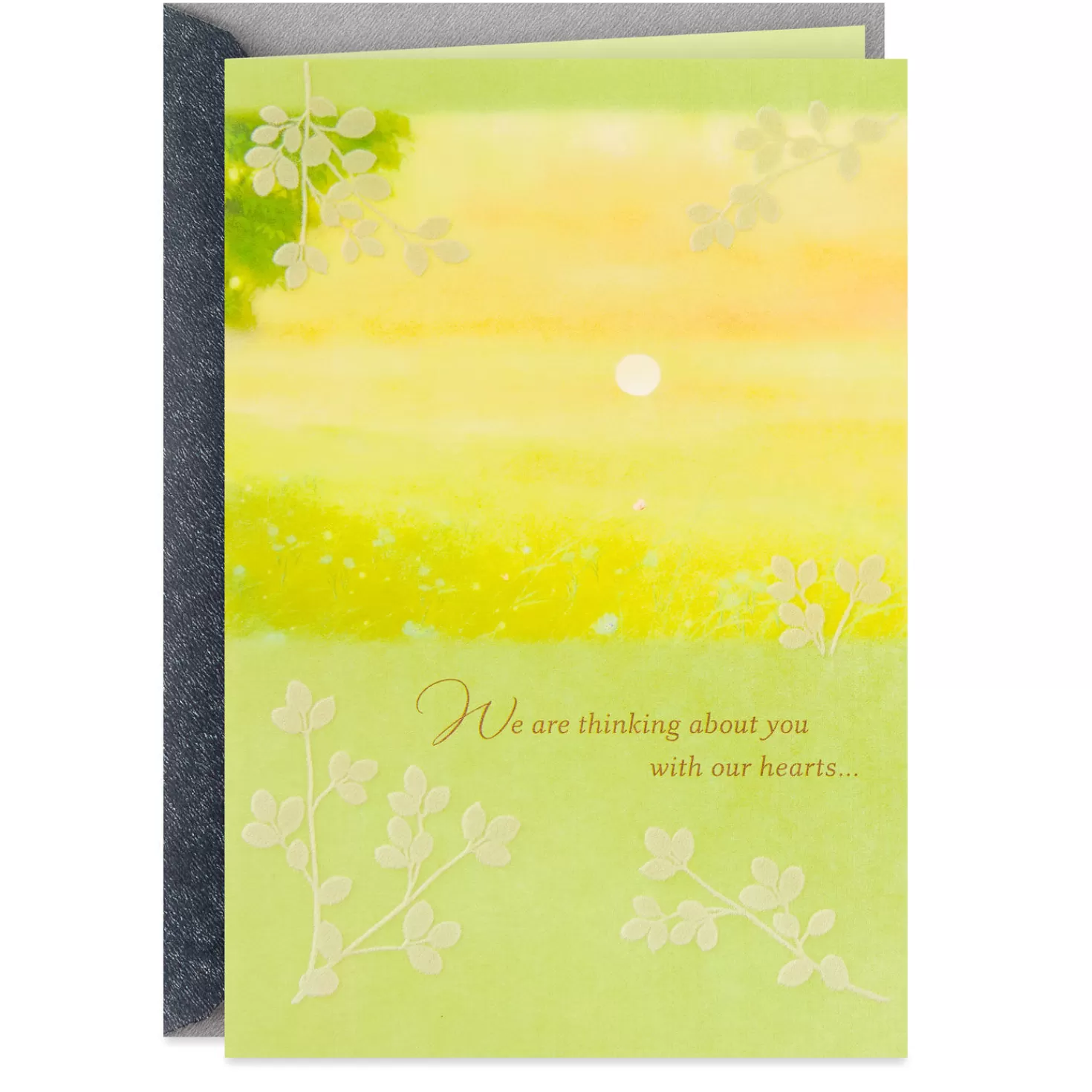 Online Thinking About You With Our Hearts Religious Sympathy Card Sympathy