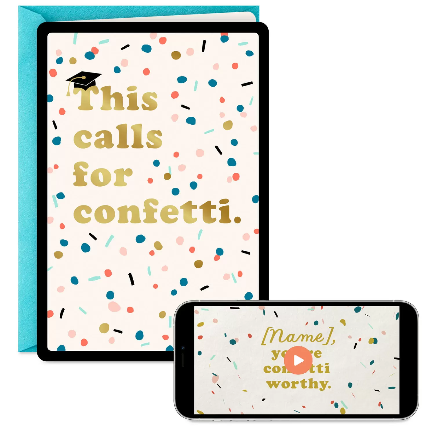Best Sale This Calls For Confetti Video Greeting Graduation Card Graduation