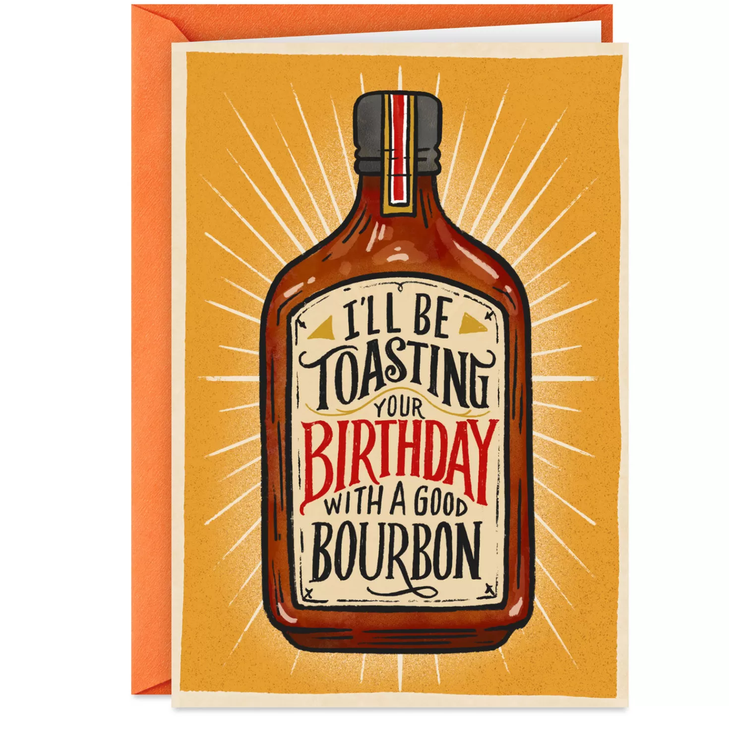 Birthday>Hallmark Toasting You With Good Bourbon Funny Birthday Card