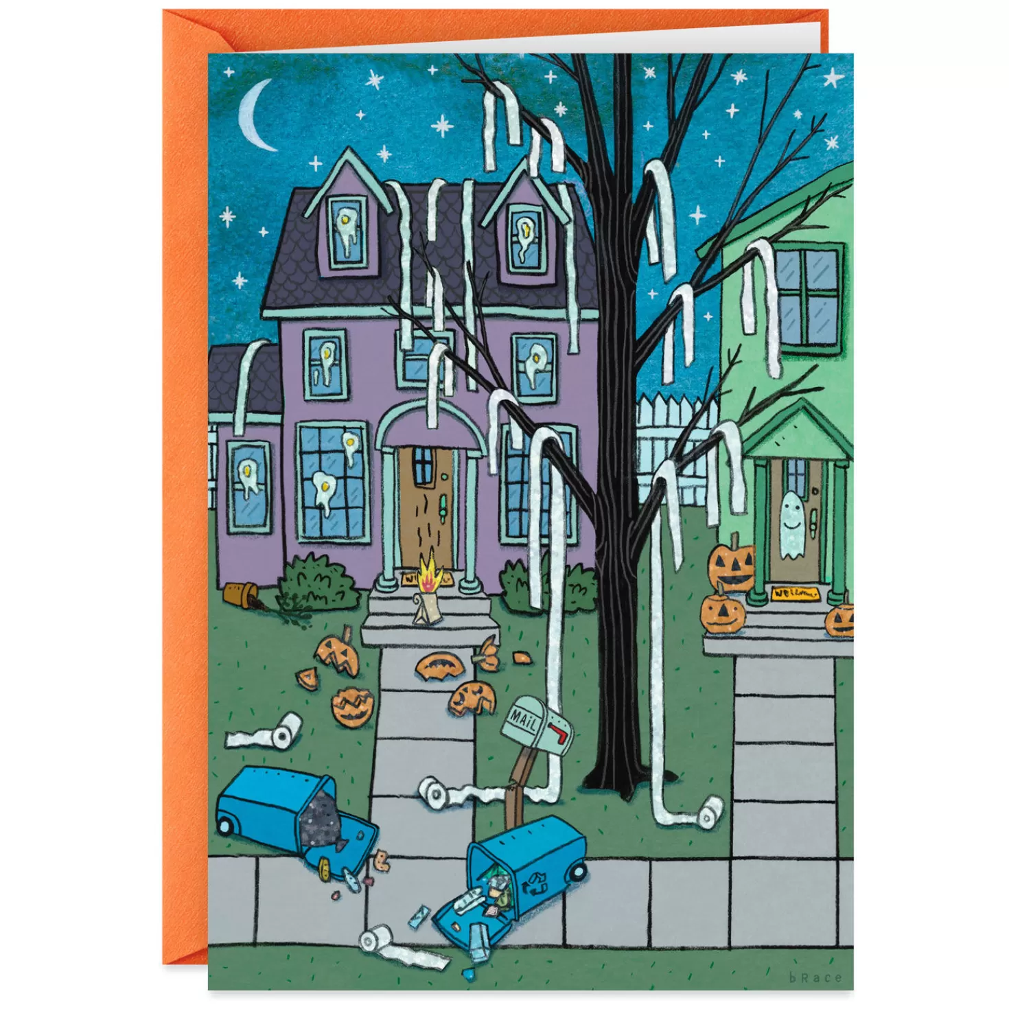 Halloween (10/31)>Hallmark Toilet Papered House Funny Halloween Card