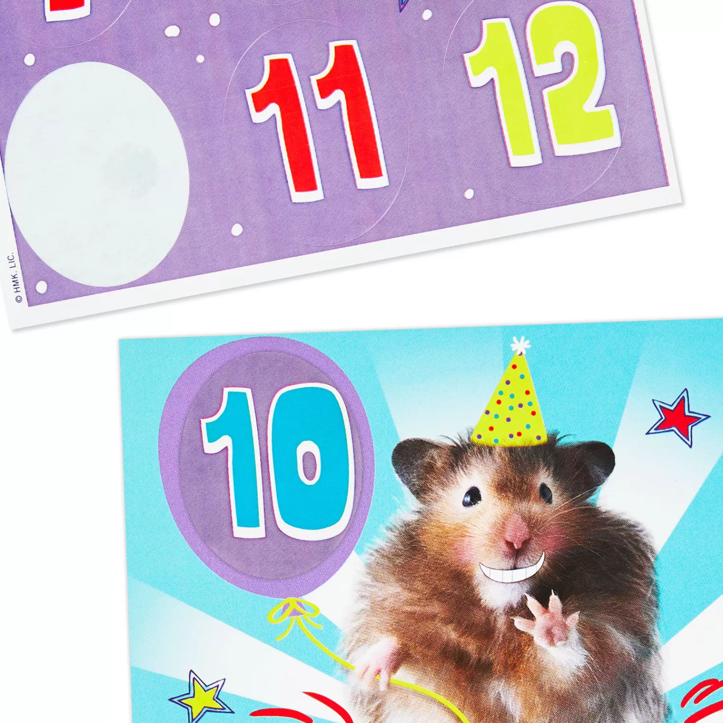 Birthday>Hallmark Tooting Hamster Customizable Kids Funny Birthday Card With Age Stickers