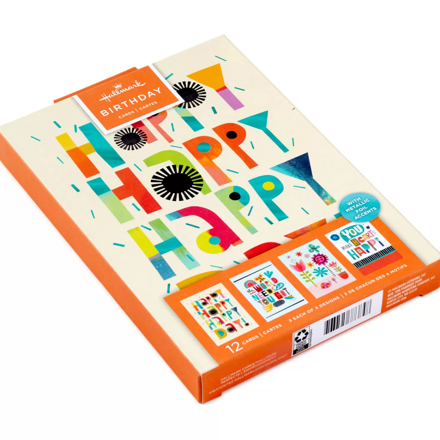 Birthday>Hallmark Trendy Lettering Boxed All-Occasion Cards Assortment, Pack Of 12