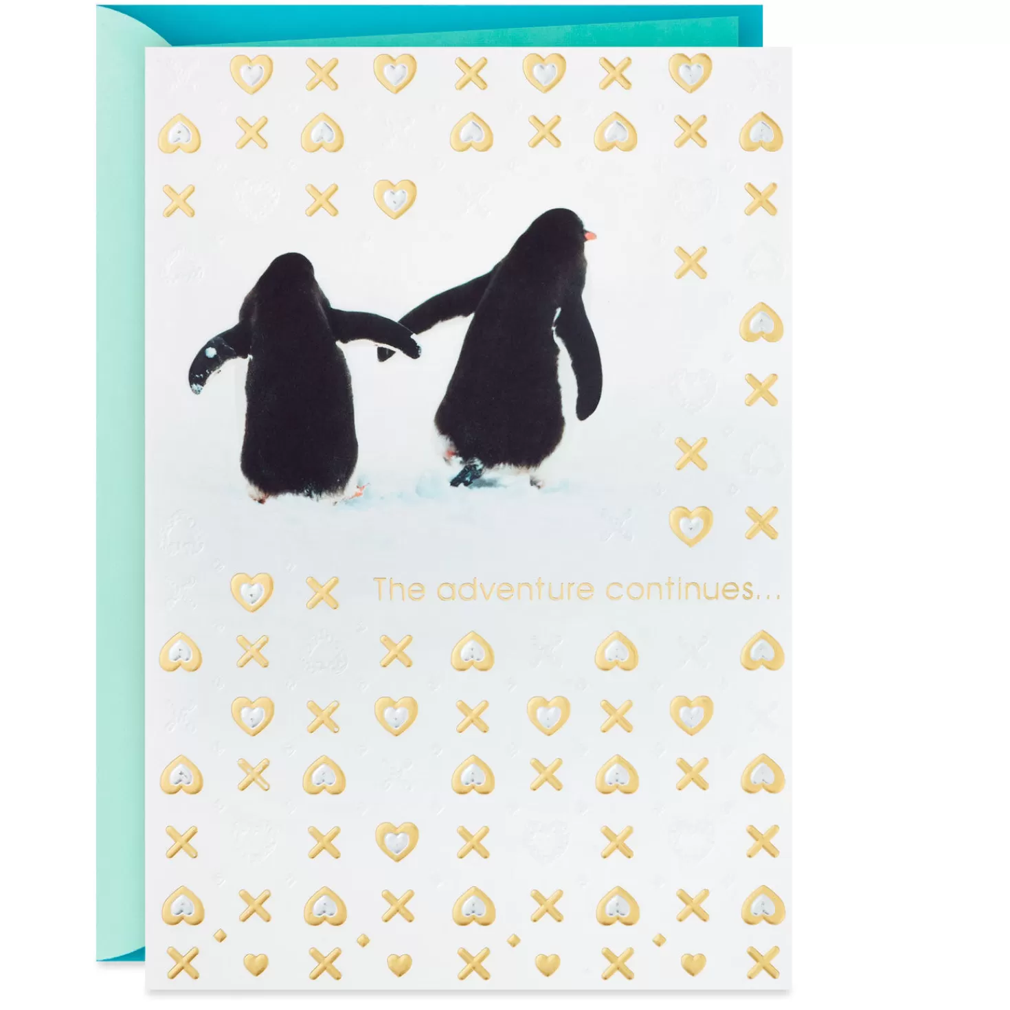 Anniversary>Hallmark Two Penguins Holding Hands Anniversary Card For Couple