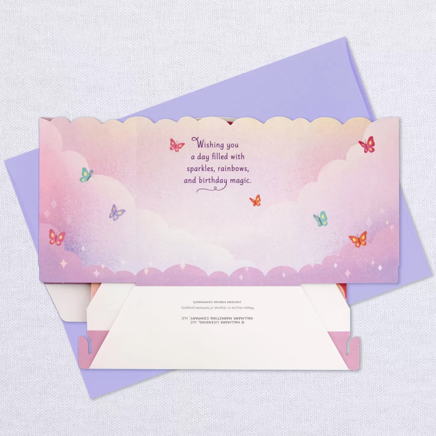 Birthday>Hallmark Unicorn Rainbow Musical 3D Pop-Up Birthday Card With Light