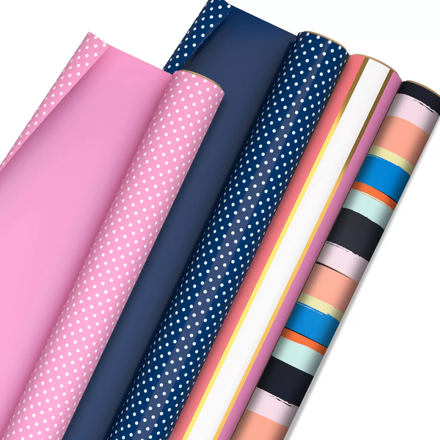Birthday>Hallmark Upscale Stripes And Dots Wrapping Paper Collection