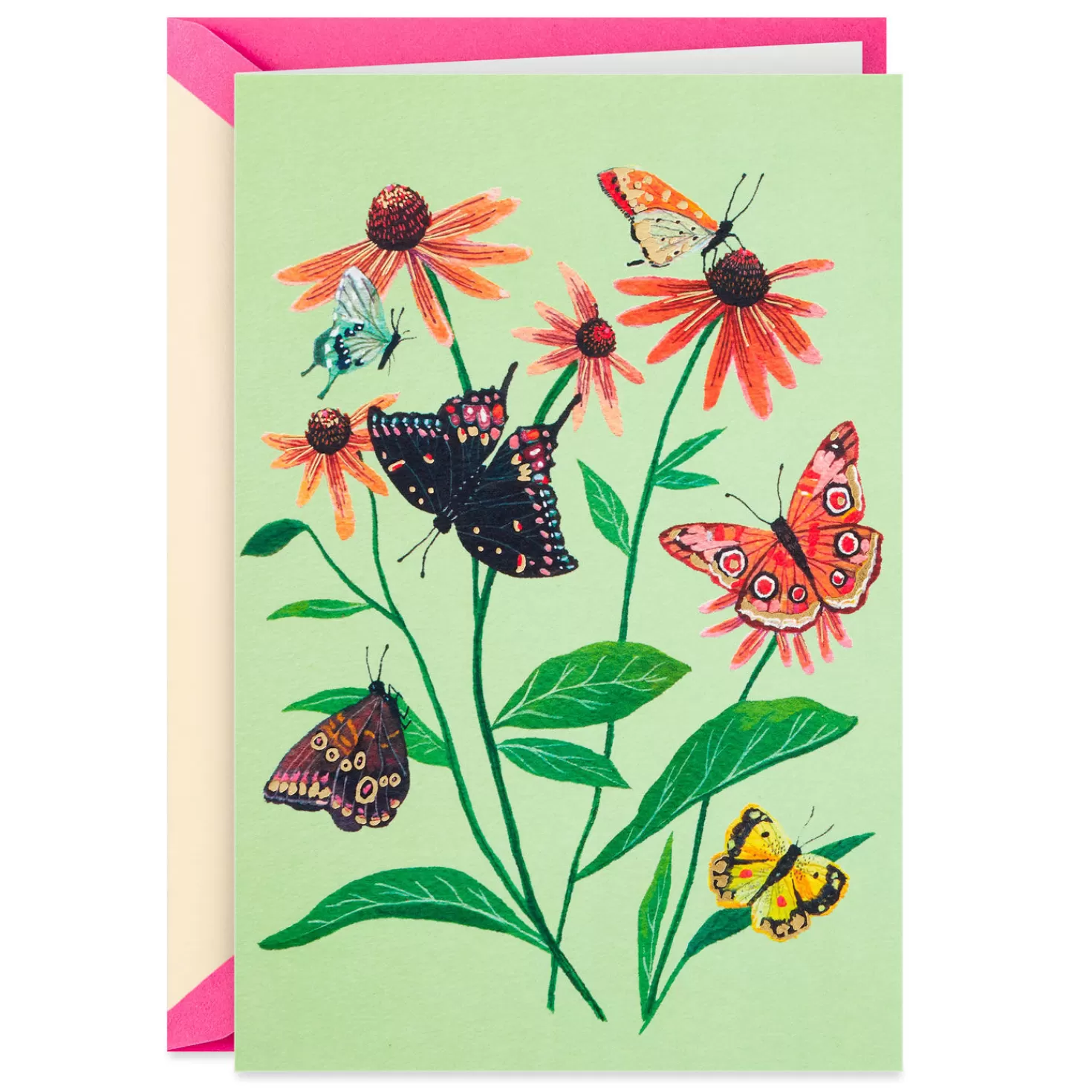 Cheap Vintage Butterflies And Flowers Blank Card Encouragement