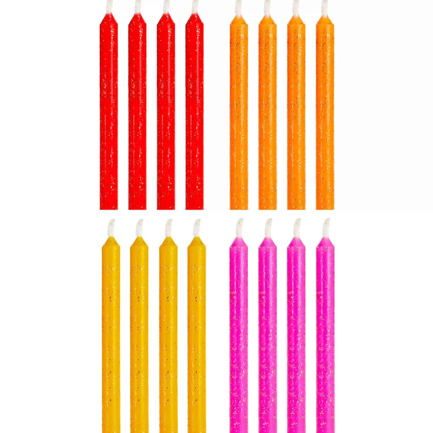 Birthday>Hallmark Warm Hues With Glitter Birthday Candles, Set Of 16