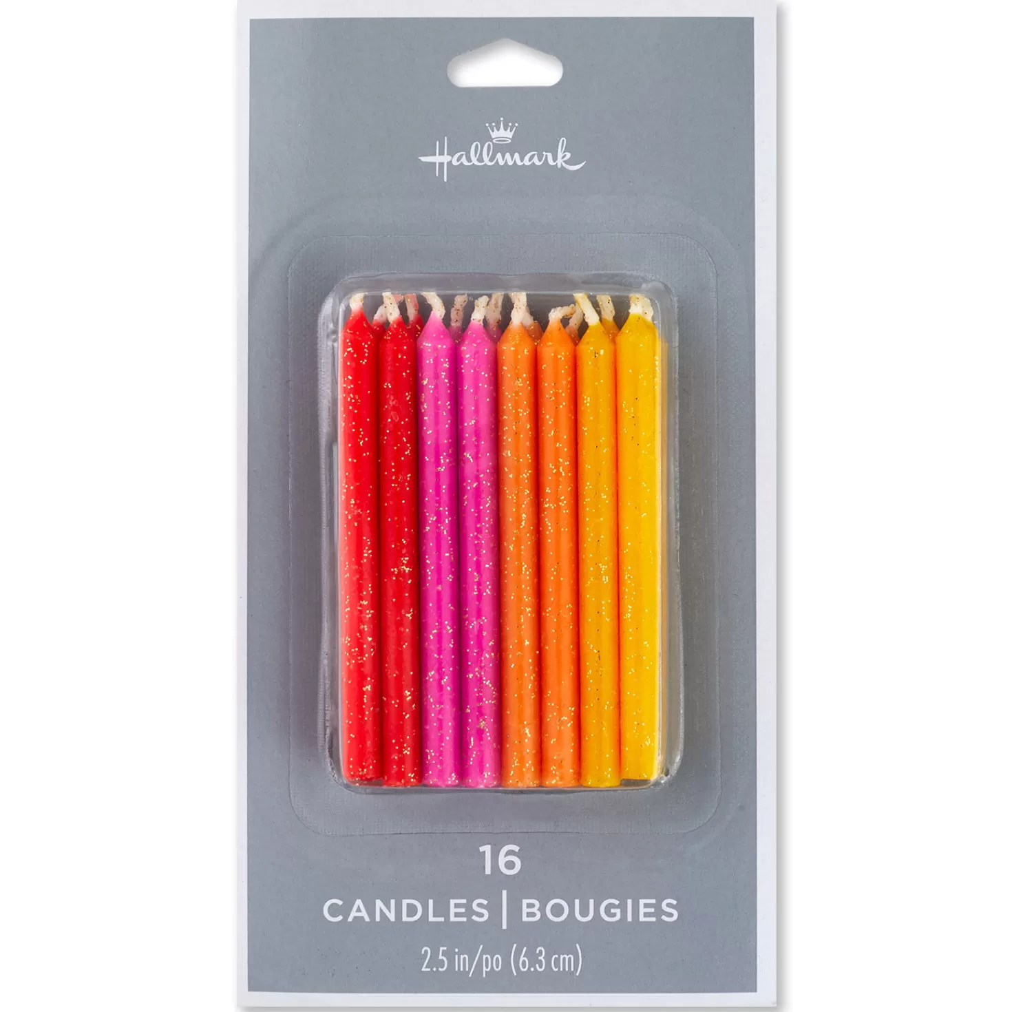 Birthday>Hallmark Warm Hues With Glitter Birthday Candles, Set Of 16