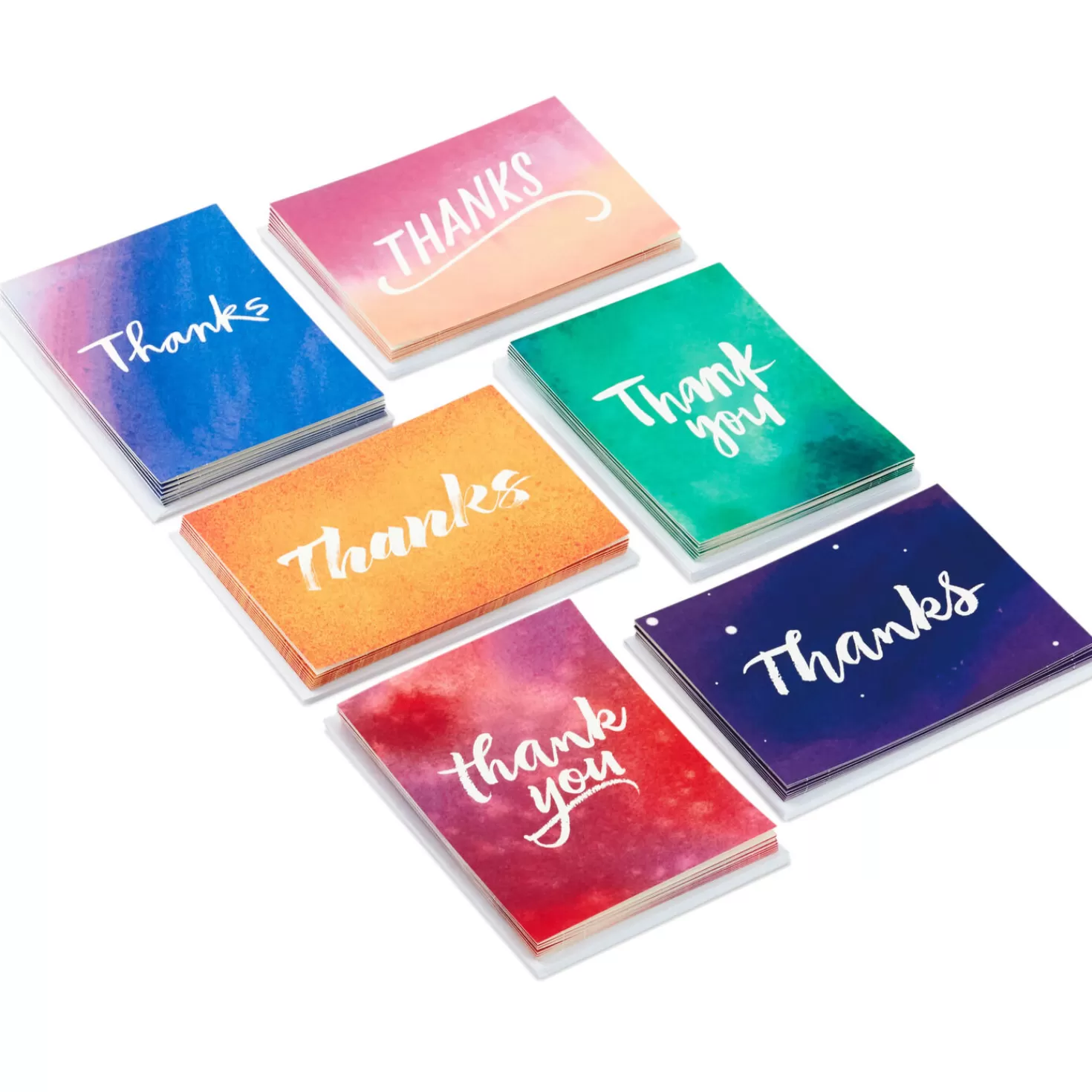 New Watercolor Assorted Blank Thank-You Notes, Pack Of 48 Thank You