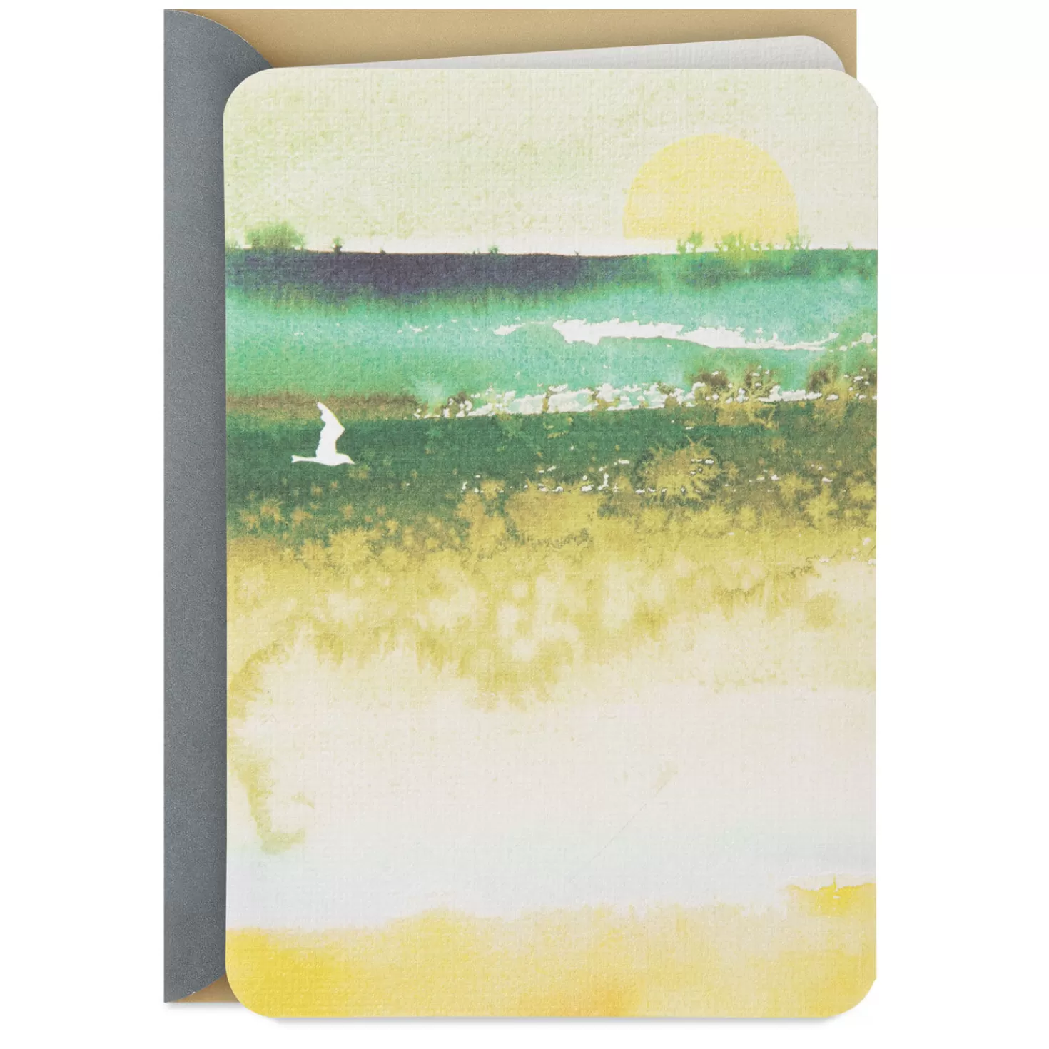 Hot Watercolor Landscape Blank Card Encouragement