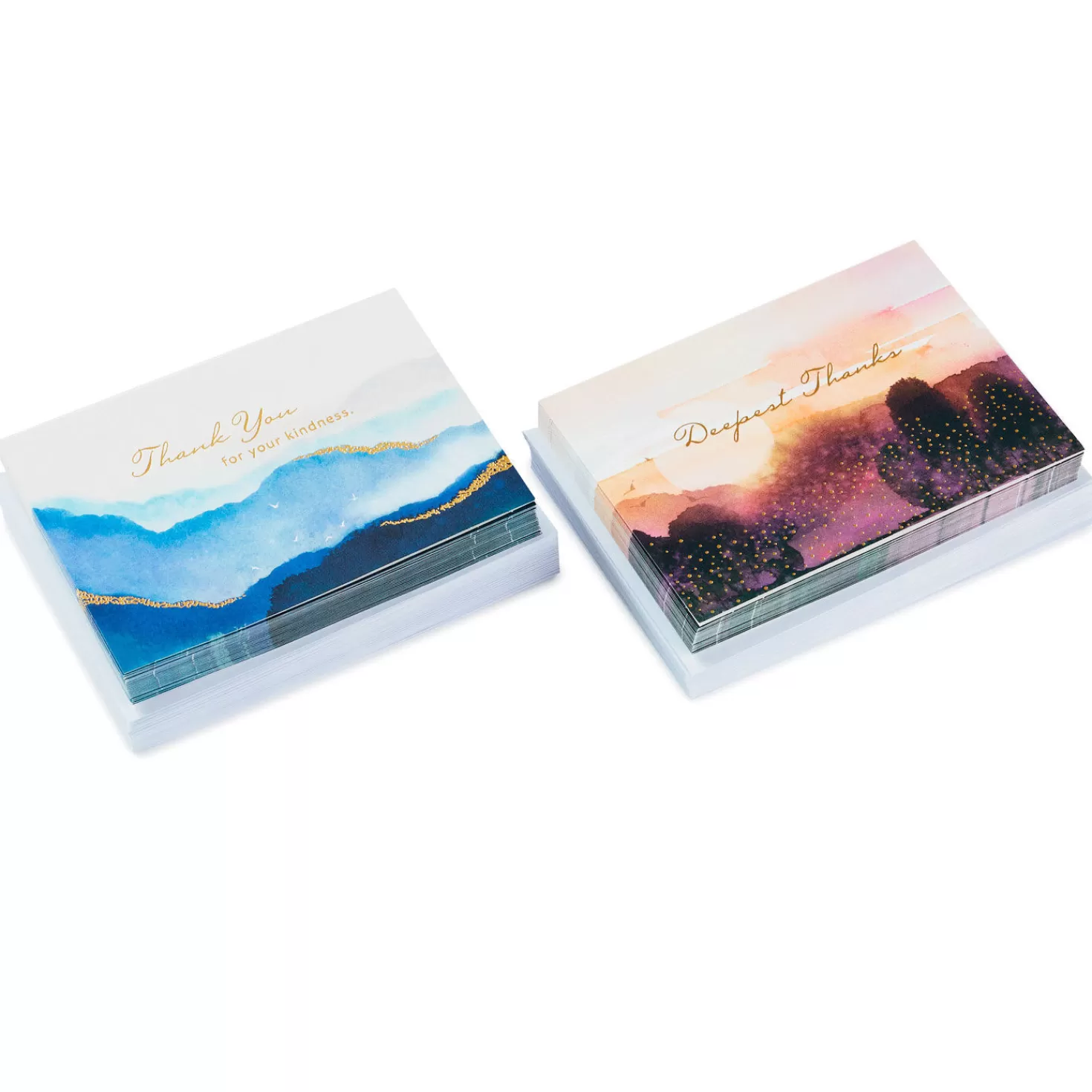 Store Watercolor Landscape Scenes Blank Sympathy Thank-You Notes, Pack Of 50 Thank You