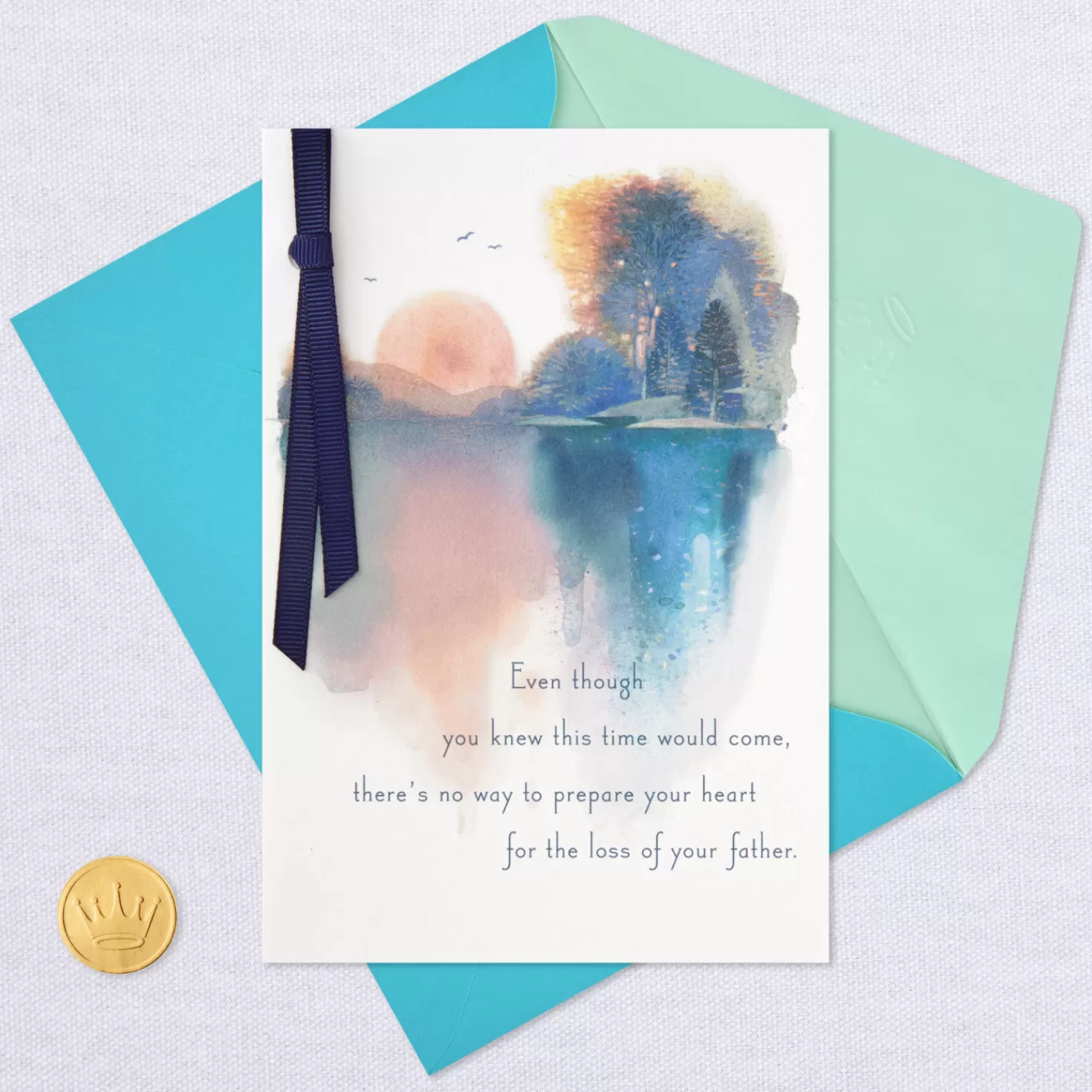 Best Watercolor Landscape Sympathy Card For Loss Of Father Sympathy