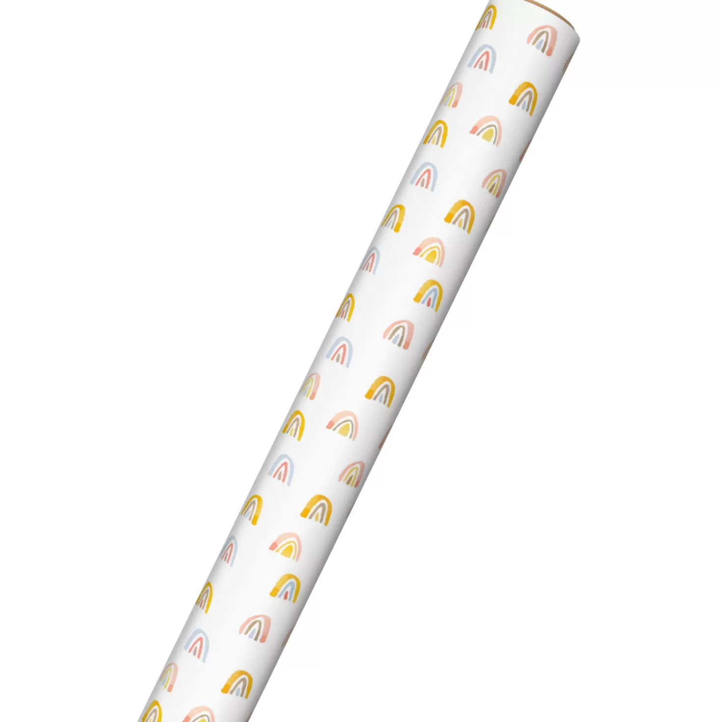 Baby>Hallmark Watercolor Rainbows On White Wrapping Paper, 20 Sq. Ft.